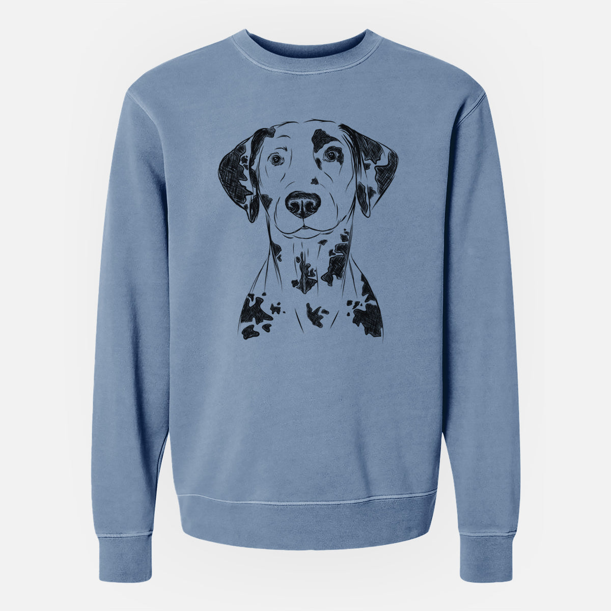 Bare Spot the Dalmatian - Unisex Pigment Dyed Crew Sweatshirt