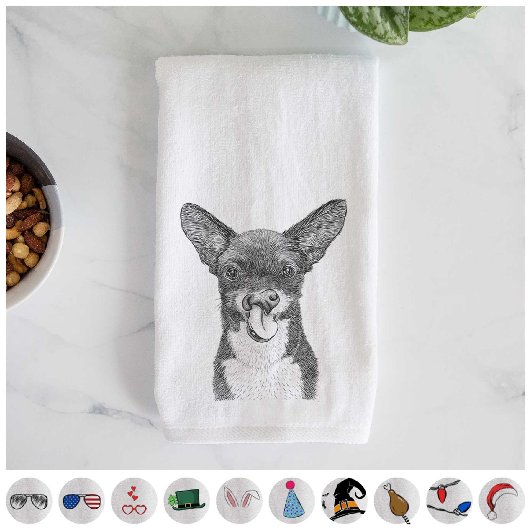 Sprout the Chihuahua Mix Decorative Hand Towel