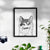 Stache the Longhaired Mustache Cat Art Print