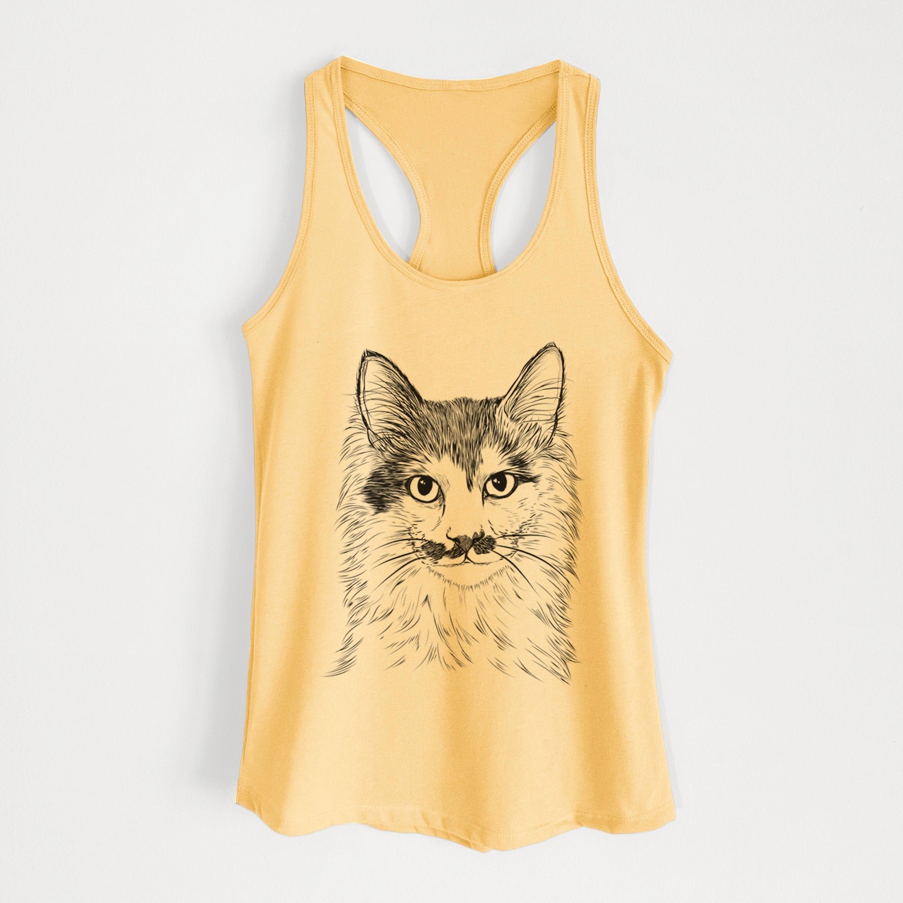 Stache the Longhaired Mustard Cat - Women's Racerback Tanktop