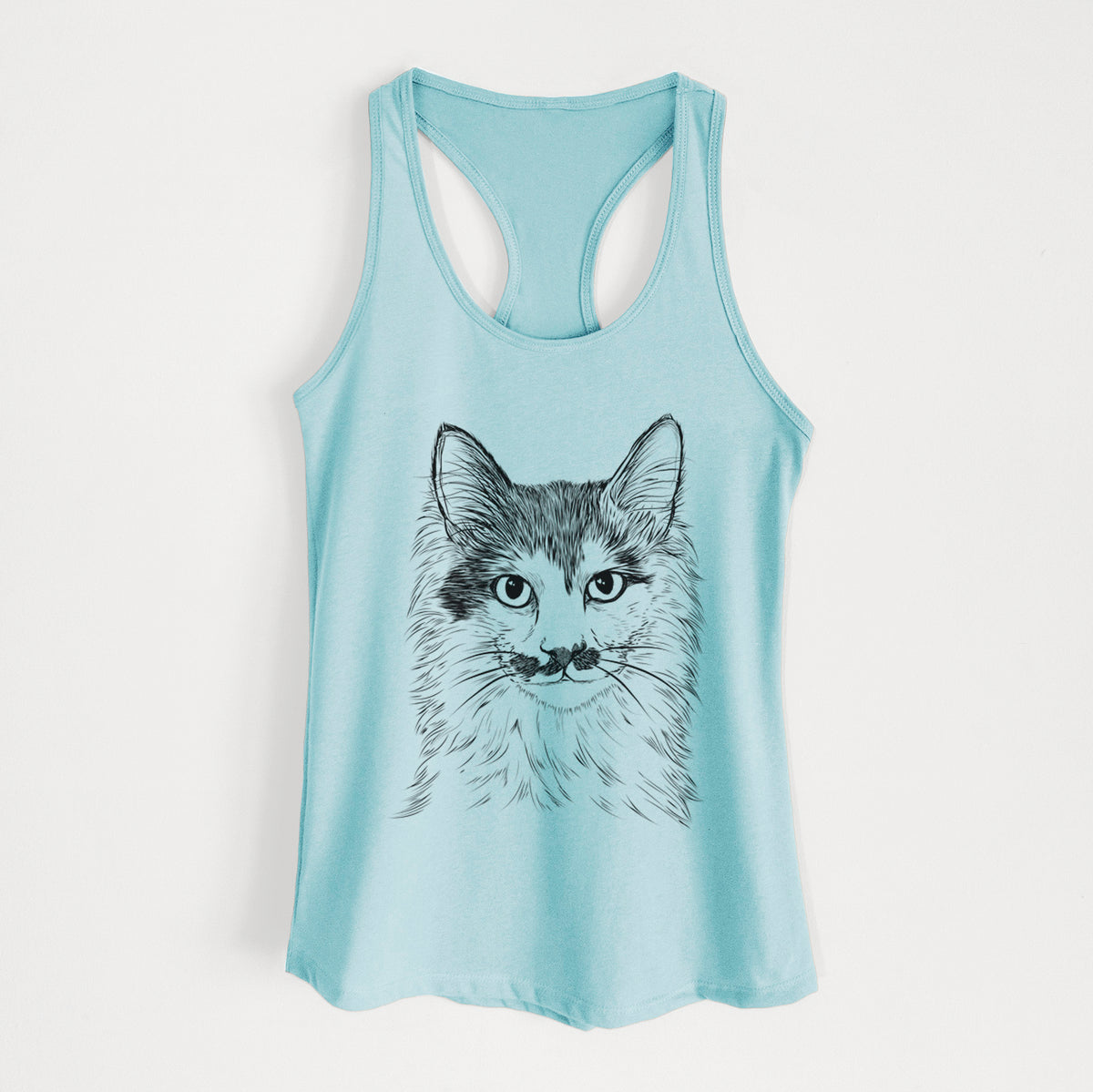 Stache the Longhaired Mustard Cat - Women's Racerback Tanktop