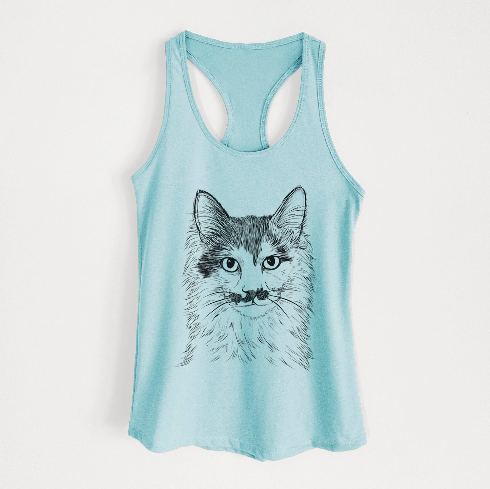 Stache the Longhaired Mustard Cat - Women's Racerback Tanktop