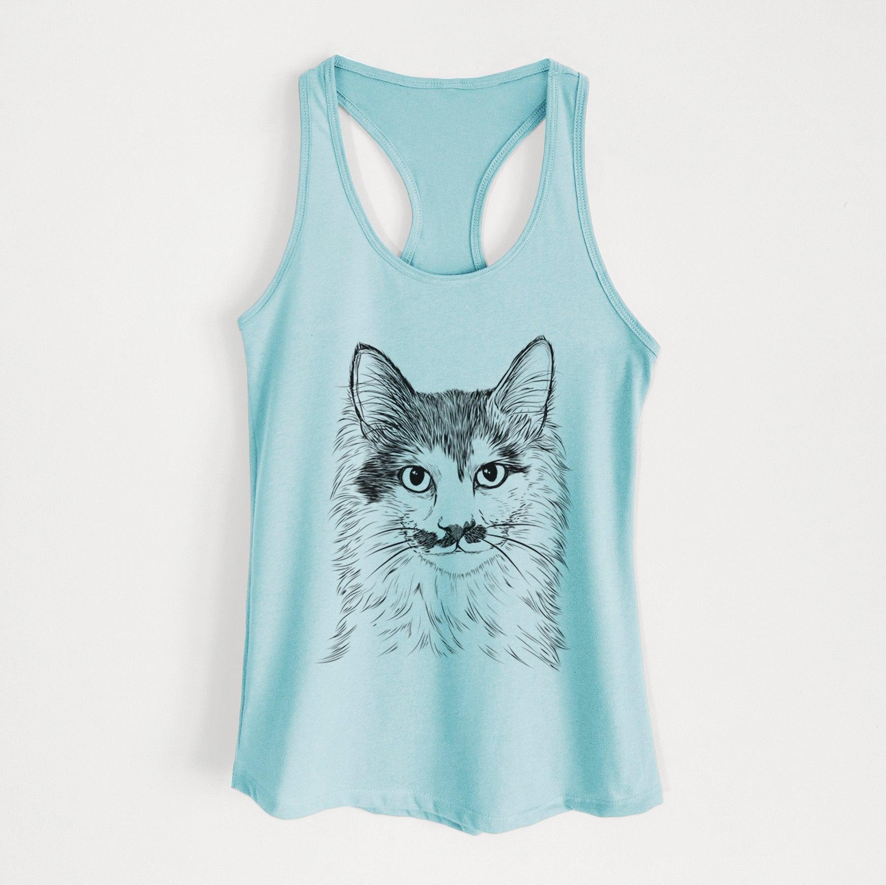 Stache the Longhaired Mustard Cat - Women's Racerback Tanktop