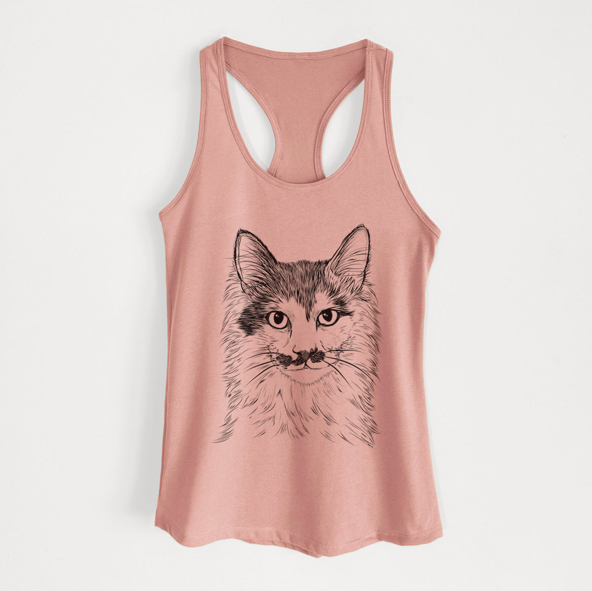 Stache the Longhaired Mustard Cat - Women's Racerback Tanktop