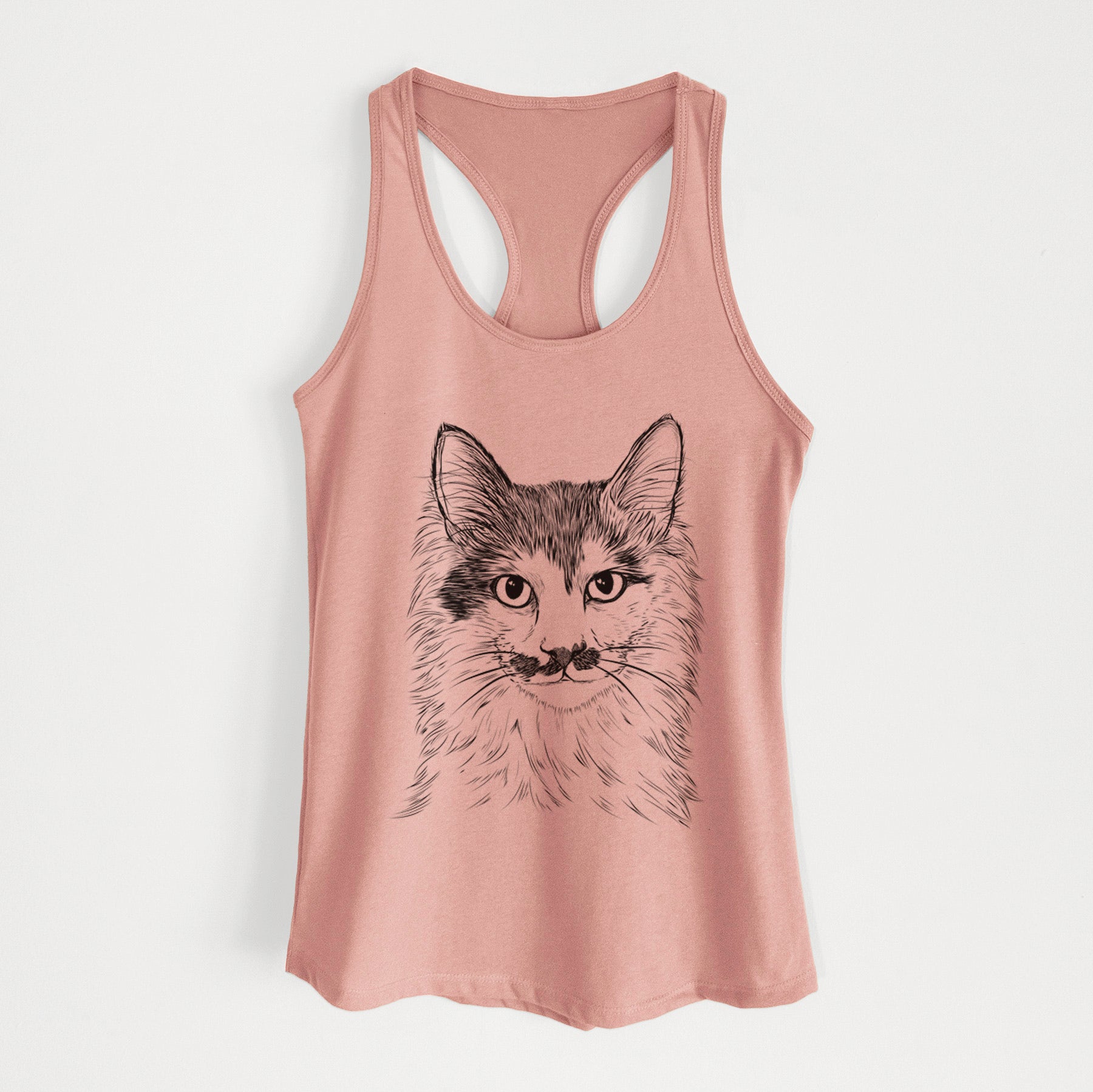 Stache the Longhaired Mustard Cat - Women's Racerback Tanktop