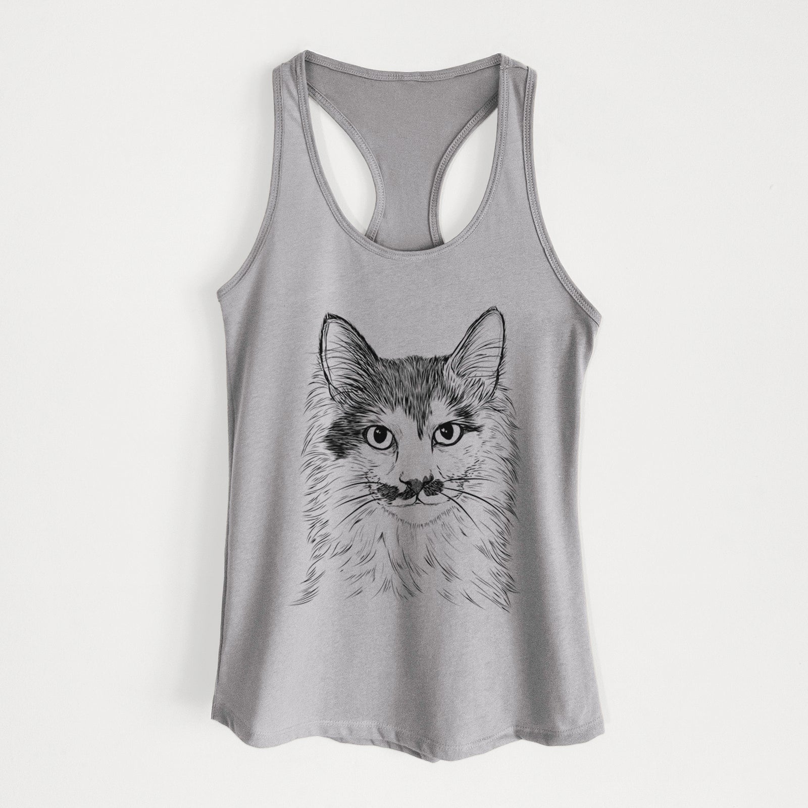 Stache the Longhaired Mustard Cat - Women's Racerback Tanktop