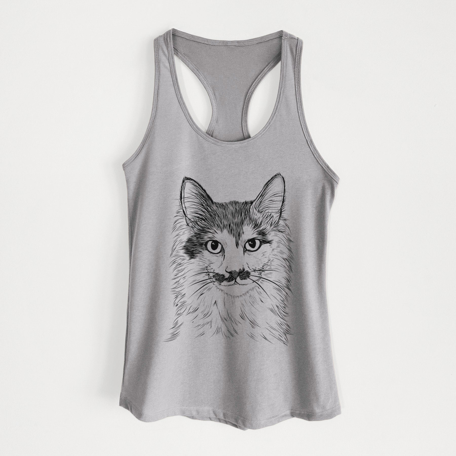 Stache the Longhaired Mustard Cat - Women's Racerback Tanktop