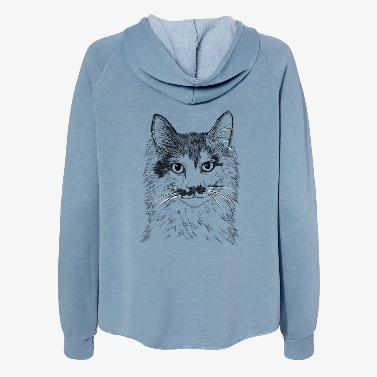 Stache the Longhaired Mustard Cat - Women's Cali Wave Zip-Up Sweatshirt