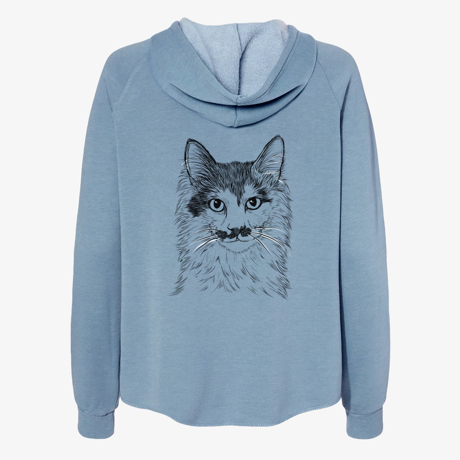 Stache the Longhaired Mustard Cat - Women's Cali Wave Zip-Up Sweatshirt
