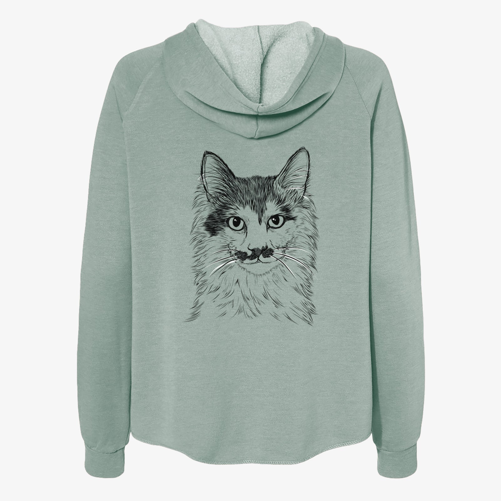 Stache the Longhaired Mustard Cat - Women's Cali Wave Zip-Up Sweatshirt