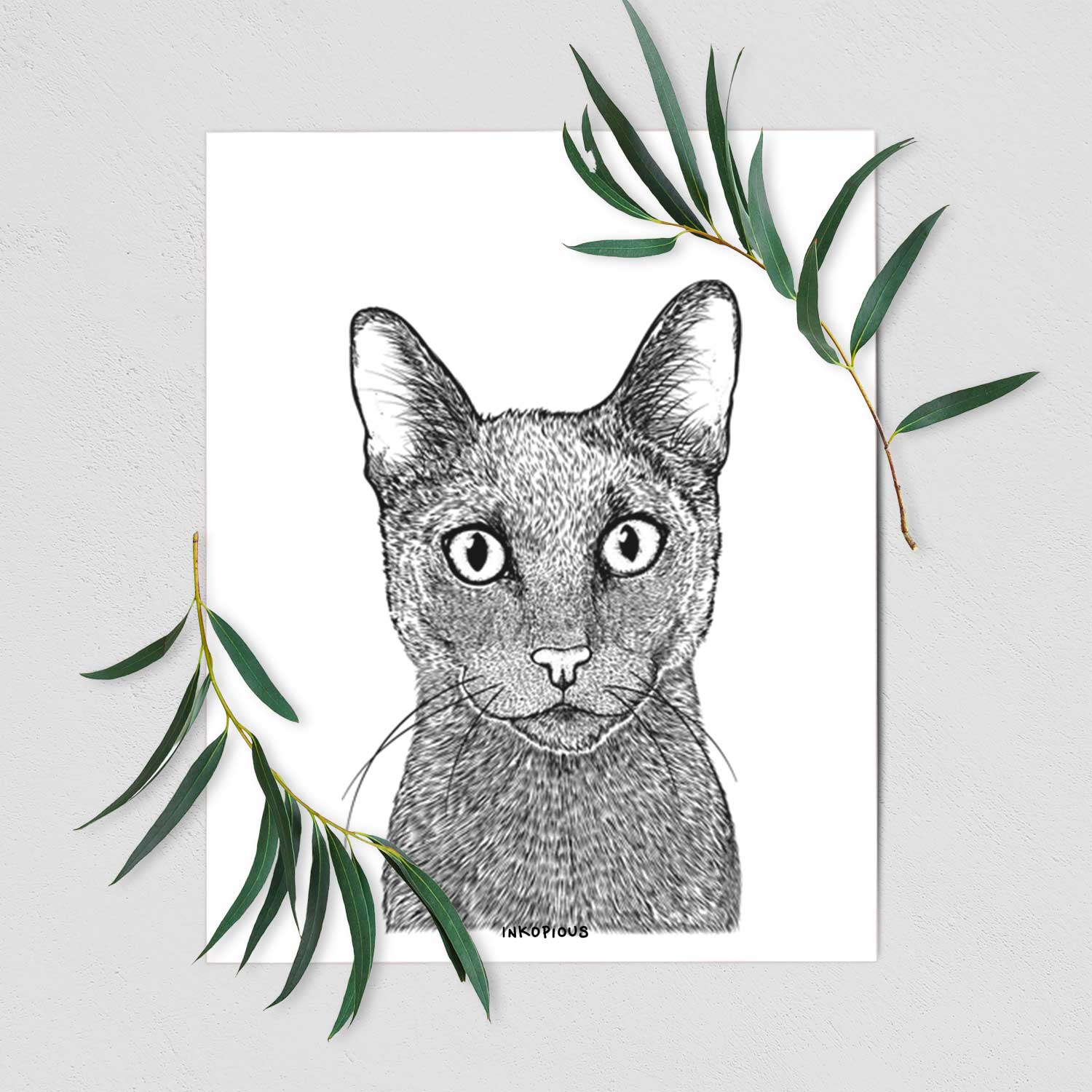 Stanley the Russian Blue Cat Art Print