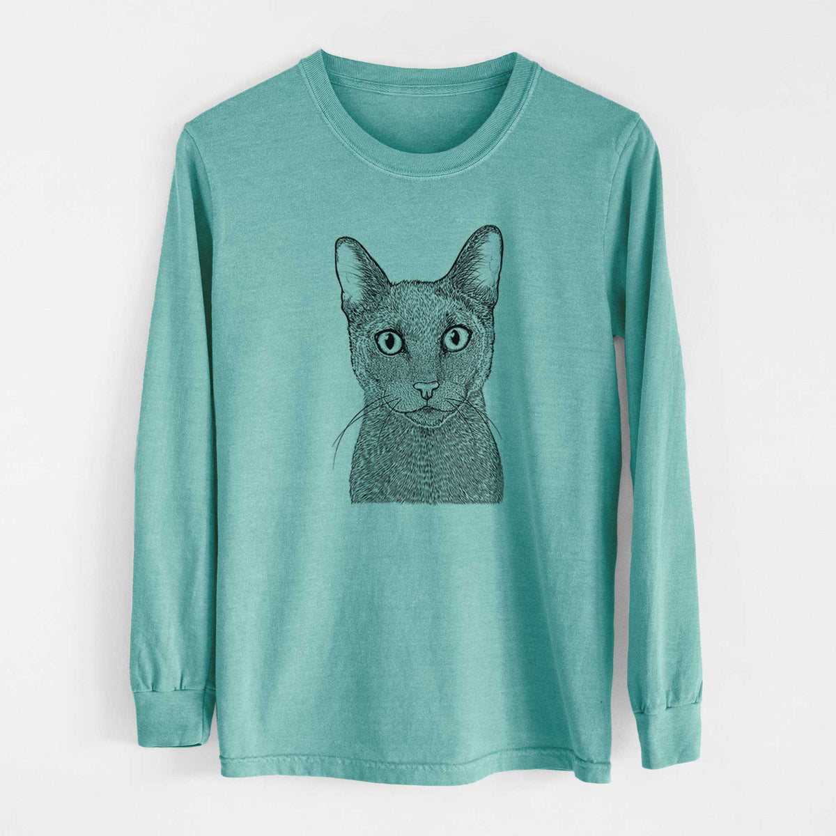 Bare Stanley the Russian Blue Cat - Heavyweight 100% Cotton Long Sleeve