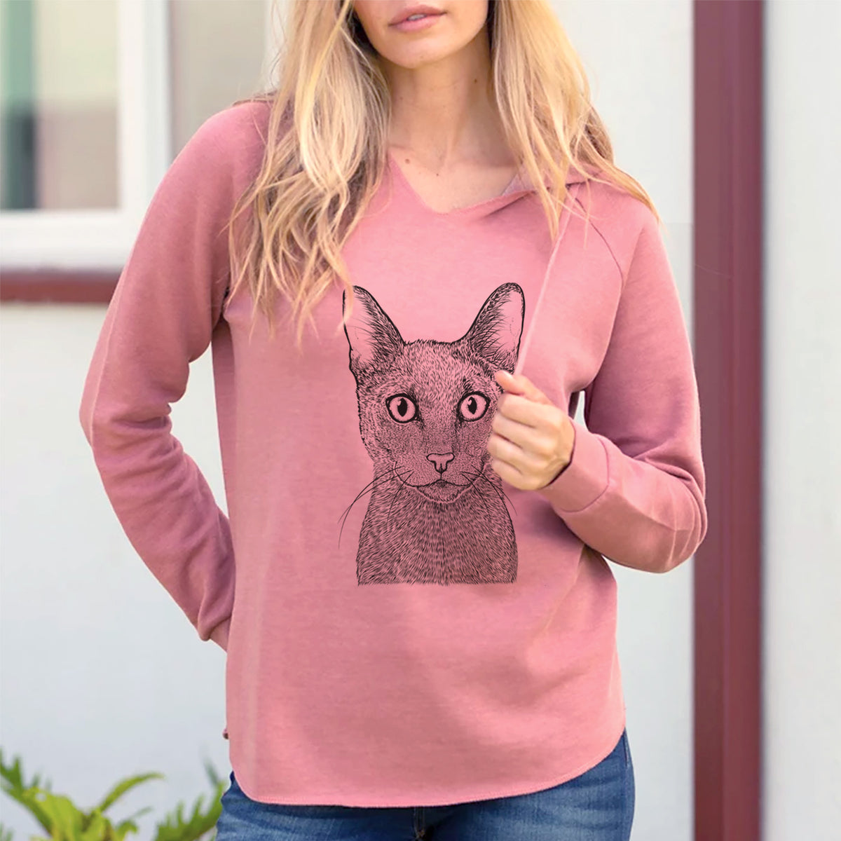 Bare Stanley the Russian Blue Cat - Cali Wave Hooded Sweatshirt