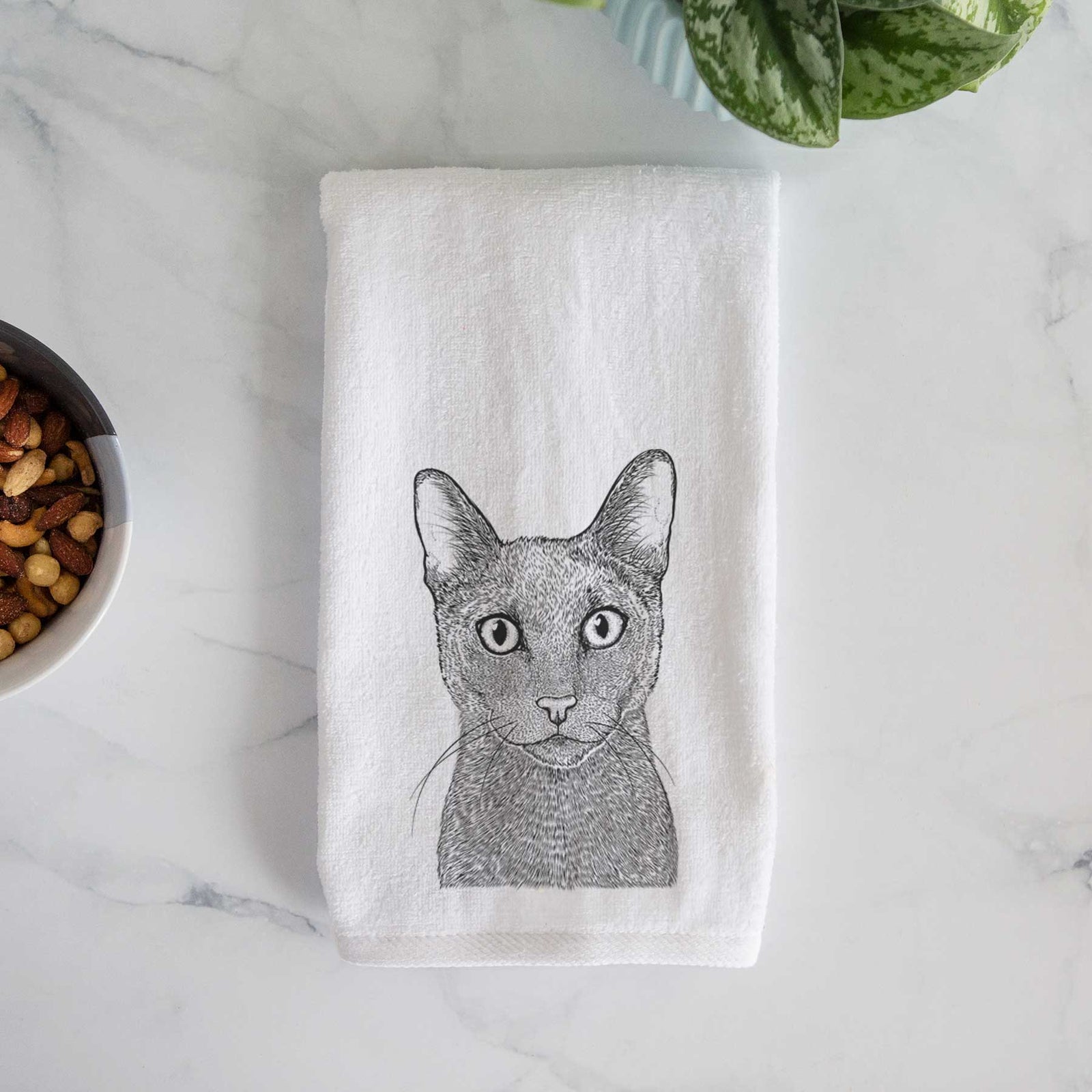 Stanley the Russian Blue Cat Decorative Hand Towel