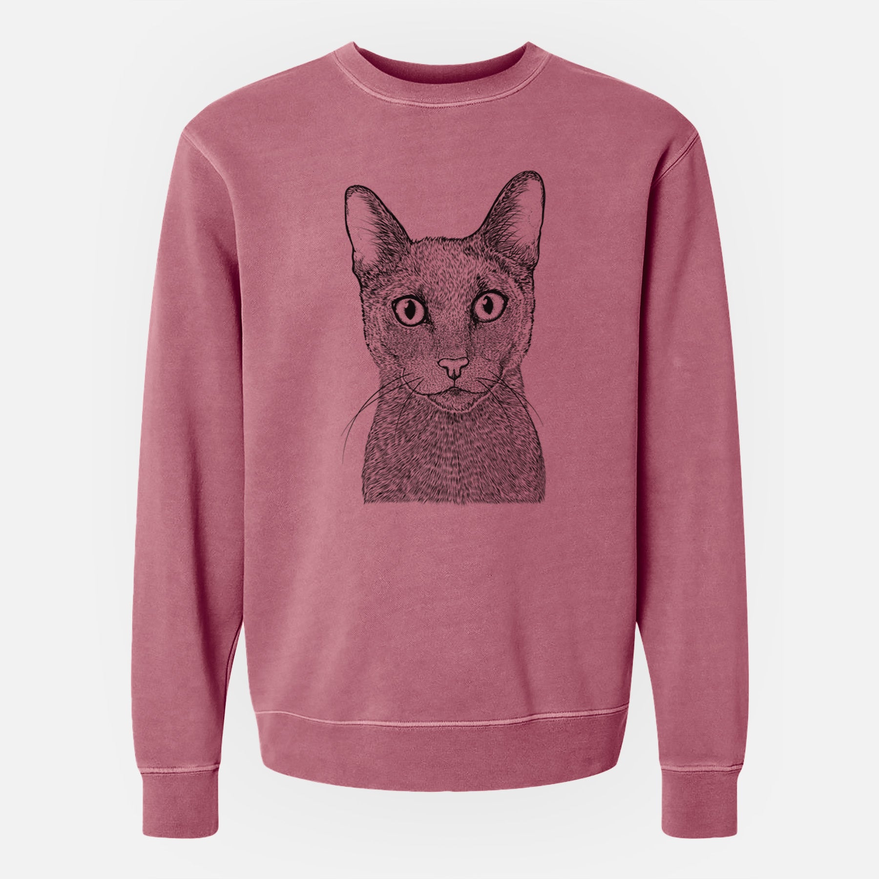 Bare Stanley the Russian Blue Cat - Unisex Pigment Dyed Crew Sweatshirt