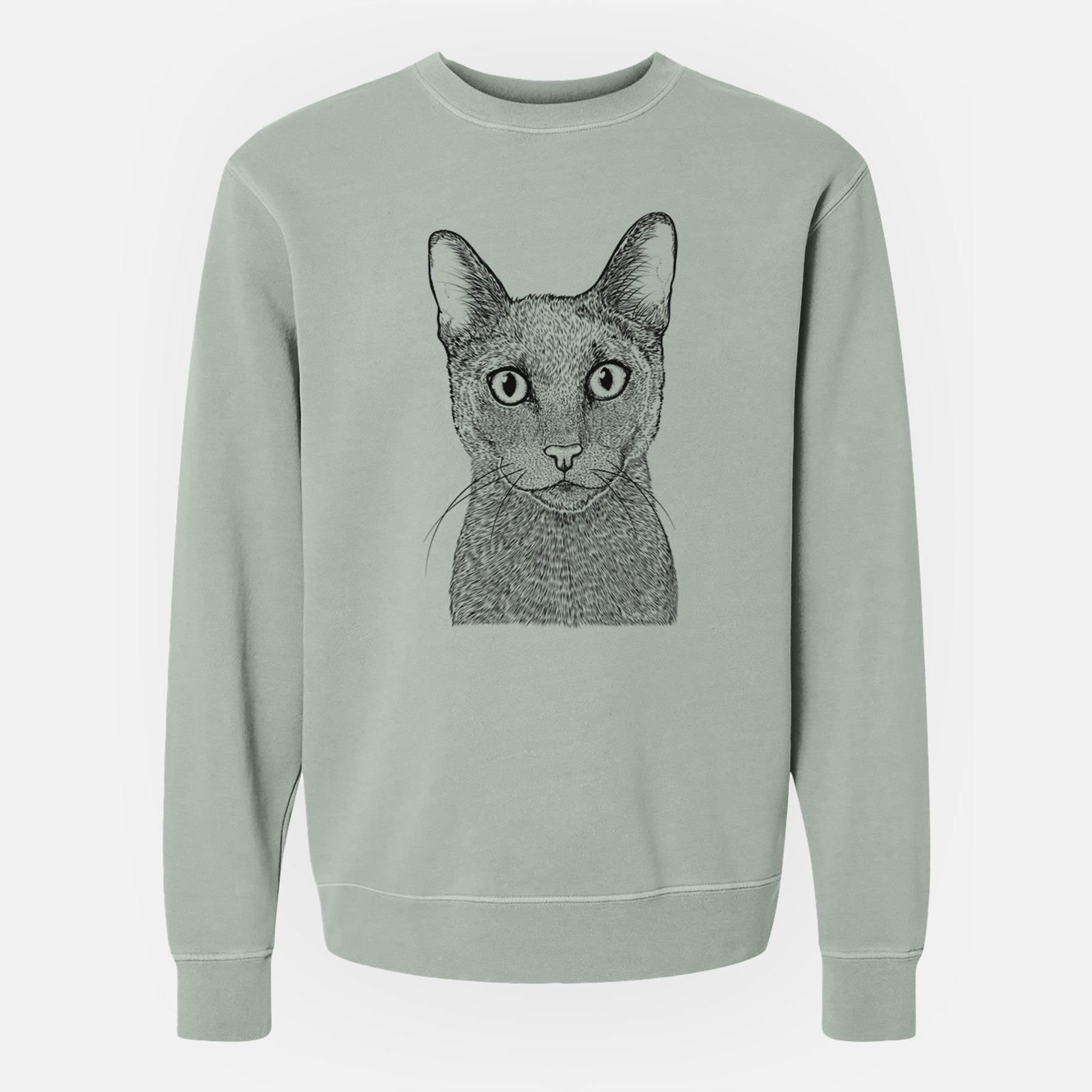 Bare Stanley the Russian Blue Cat - Unisex Pigment Dyed Crew Sweatshirt