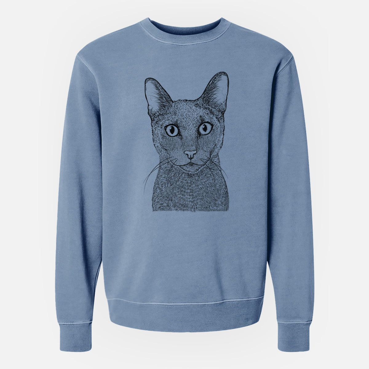 Bare Stanley the Russian Blue Cat - Unisex Pigment Dyed Crew Sweatshirt