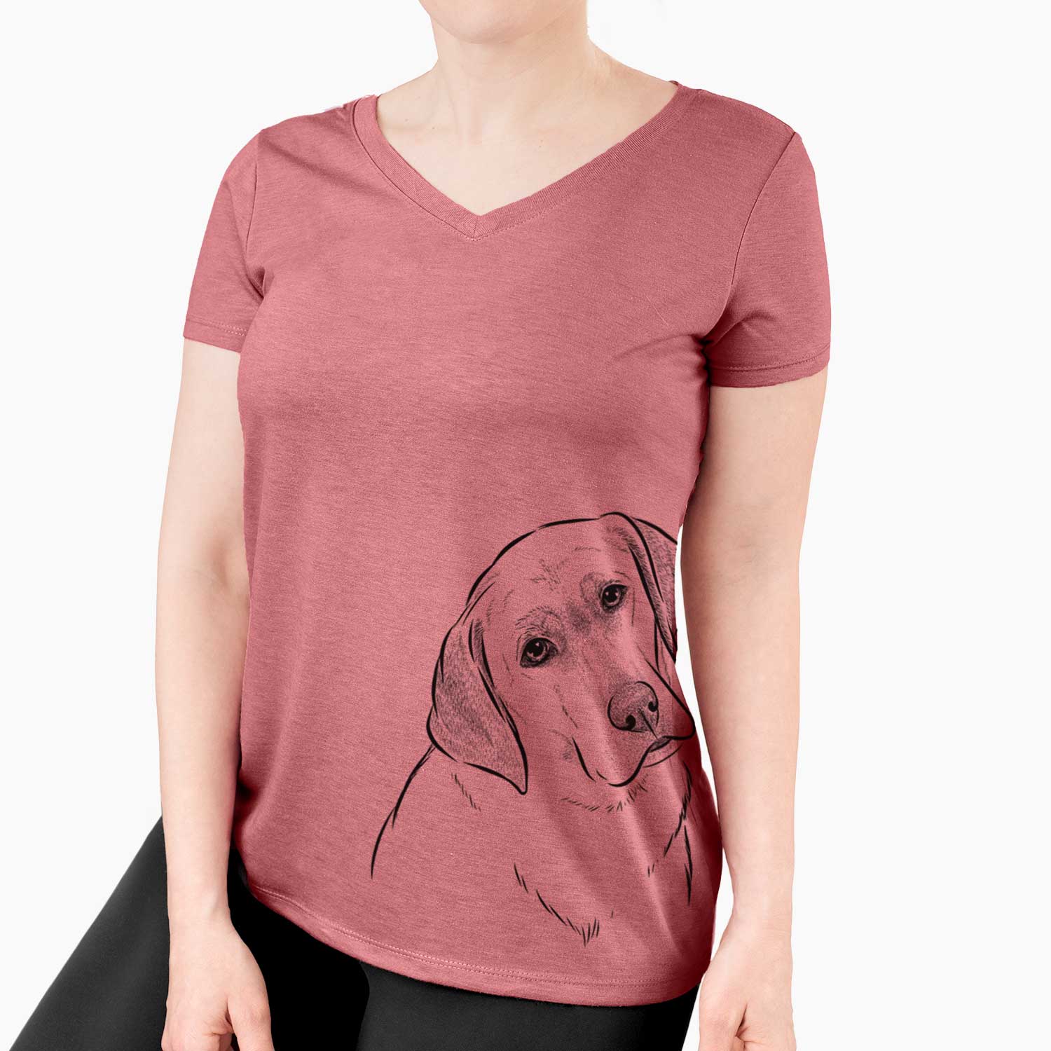 Bare Stella the Yellow Lab - Women's V-neck Shirt