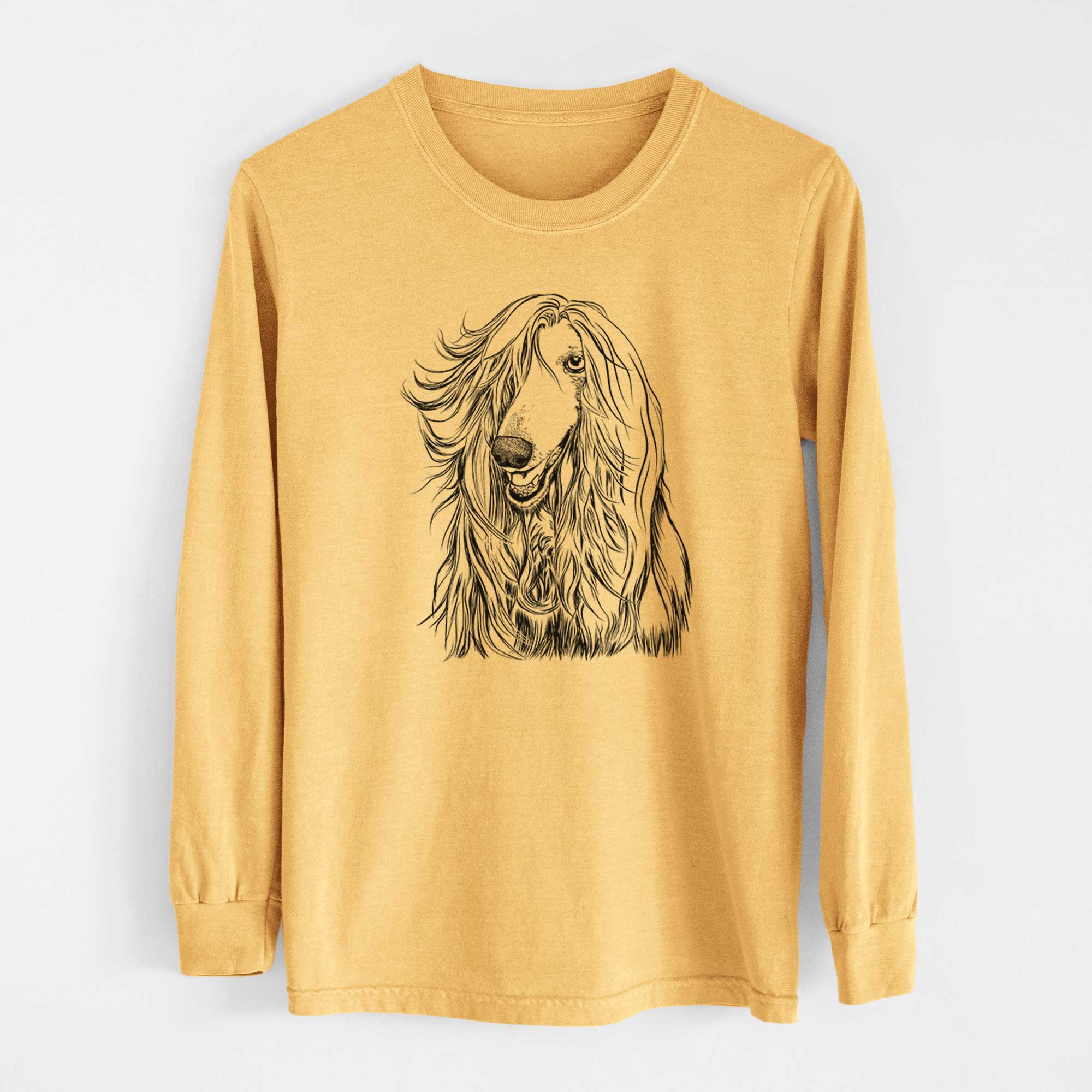 Bare Sterling the Afghan Hound - Heavyweight 100% Cotton Long Sleeve