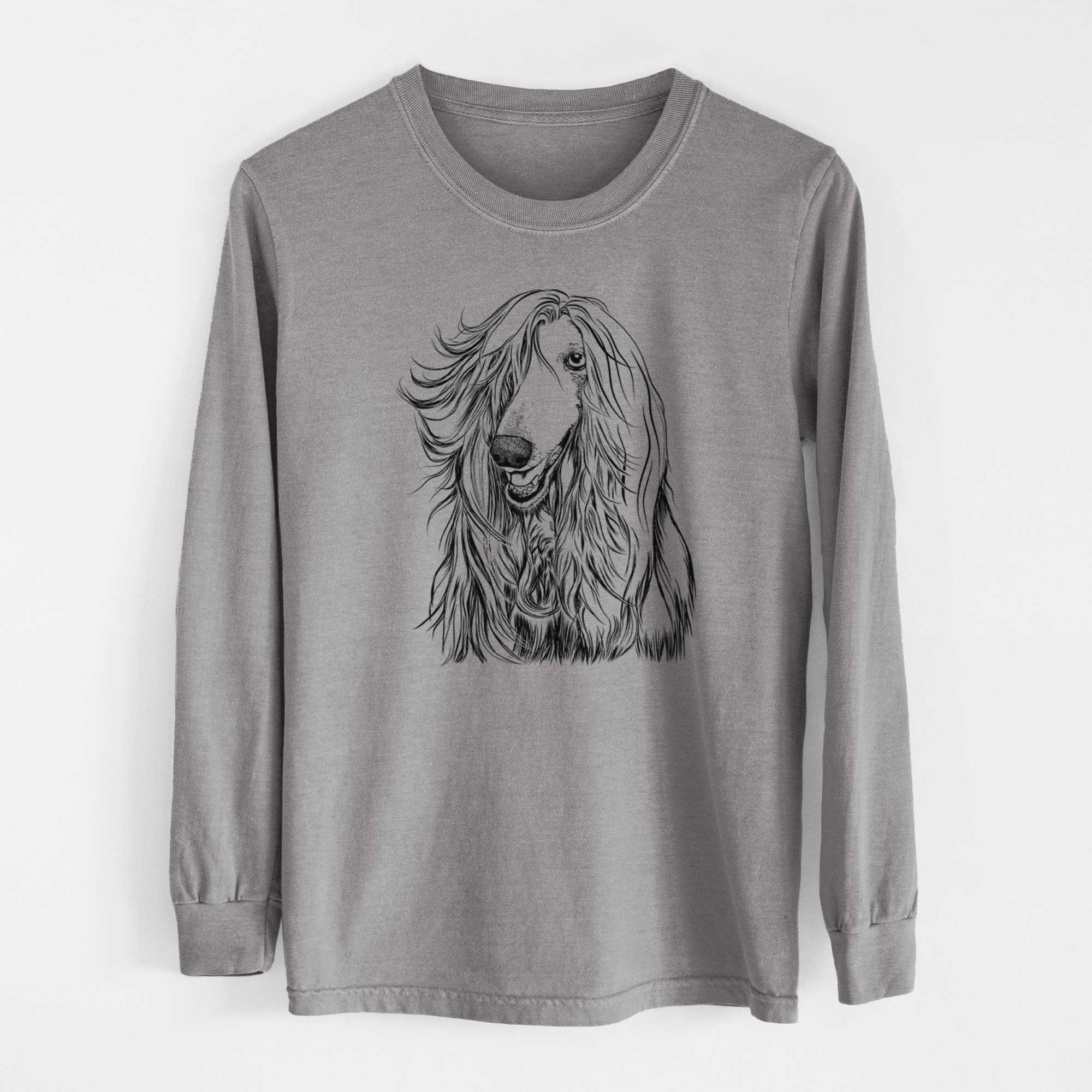 Bare Sterling the Afghan Hound - Heavyweight 100% Cotton Long Sleeve