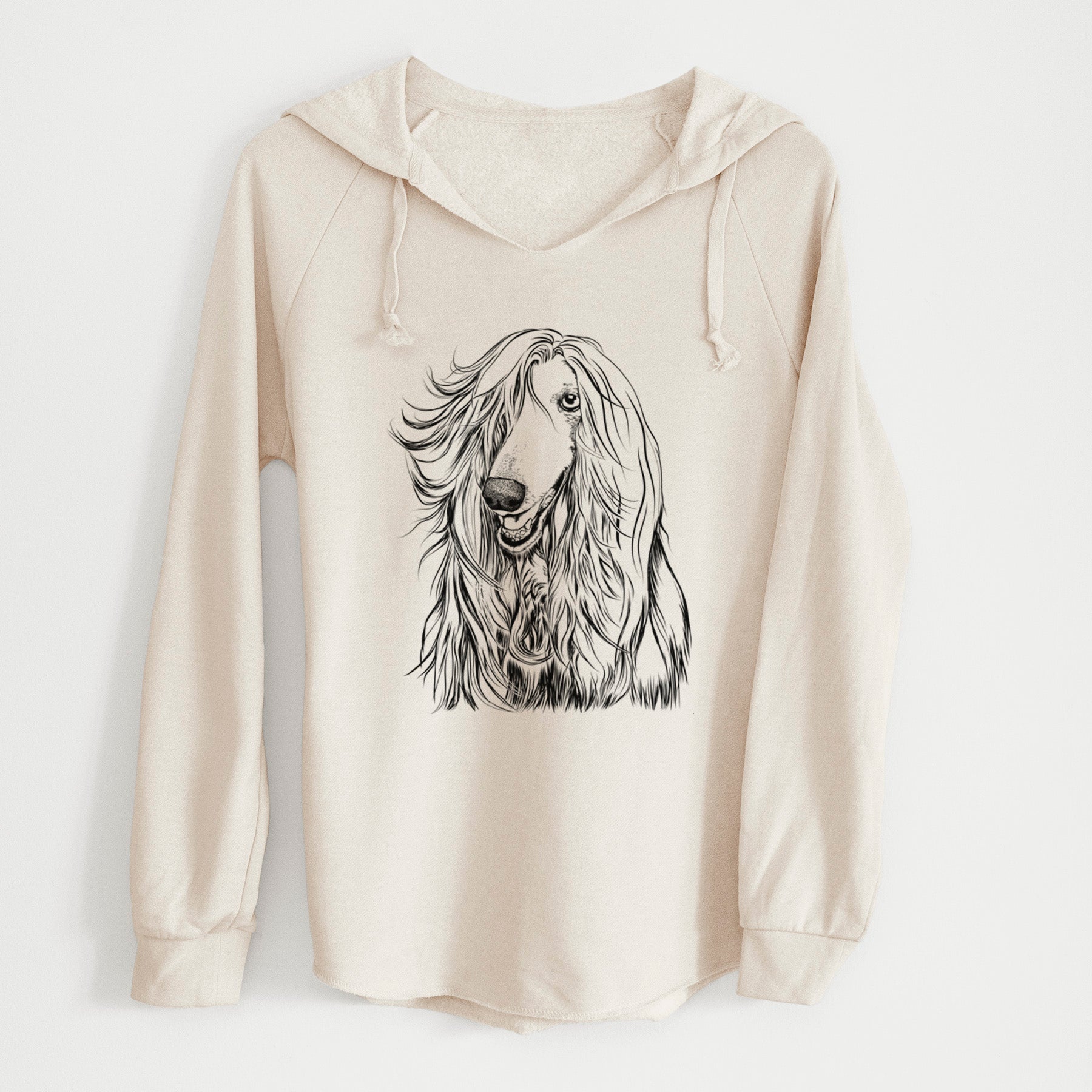 Bare Sterling the Afghan Hound - Cali Wave Hooded Sweatshirt