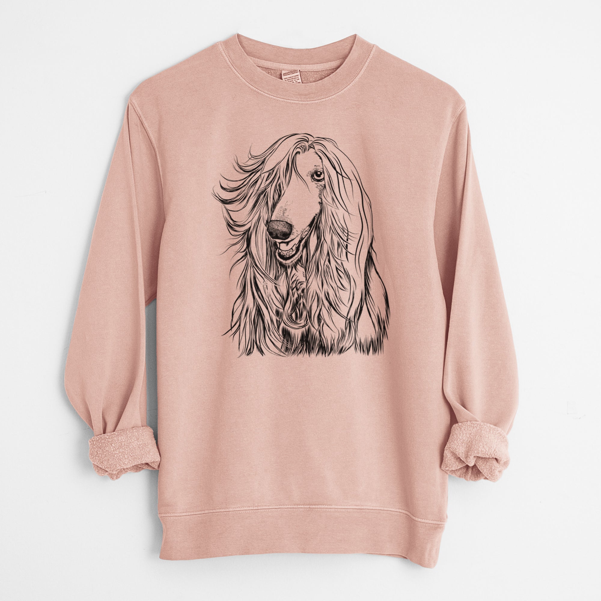 Bare Sterling the Afghan Hound - Unisex Pigment Dyed Crew Sweatshirt