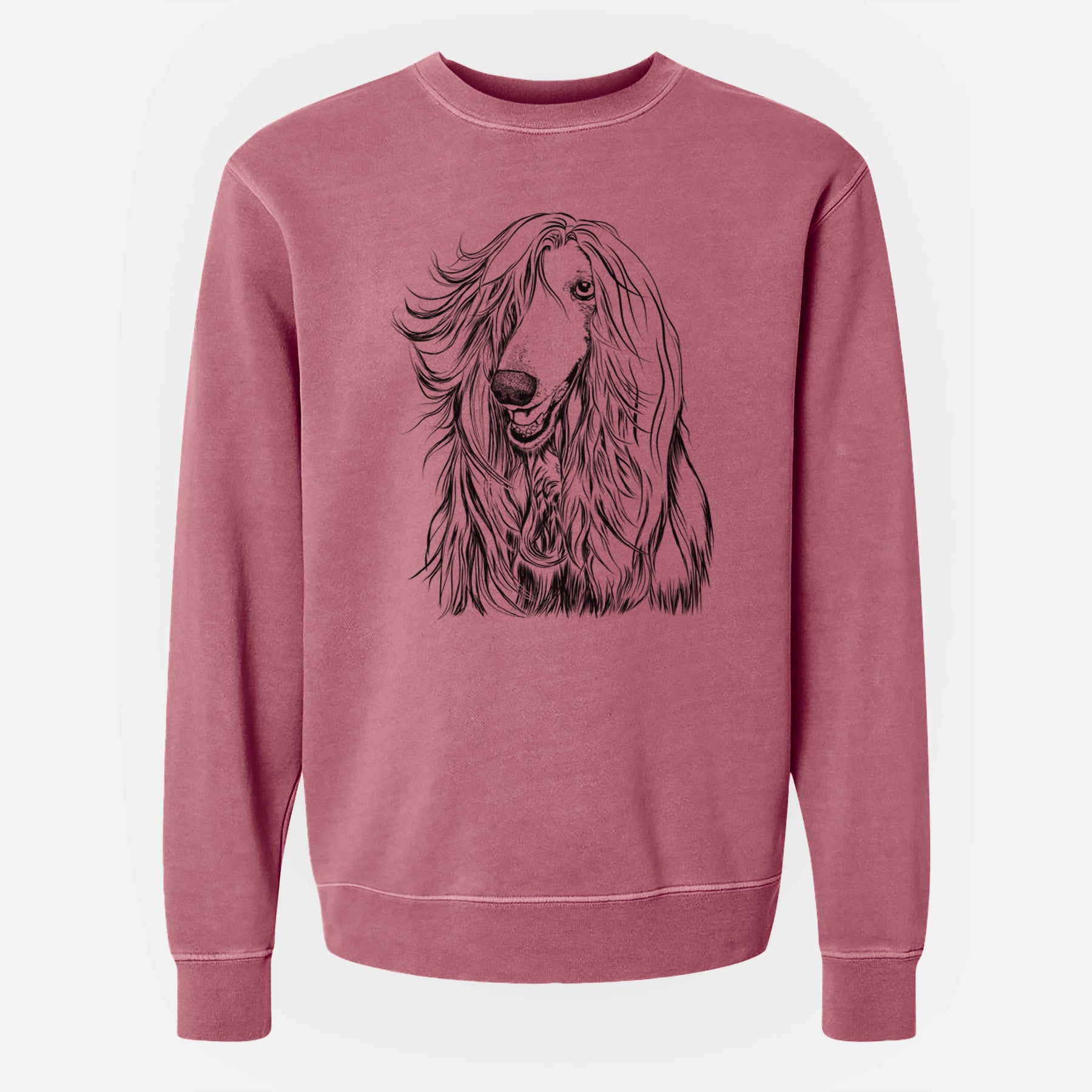 Bare Sterling the Afghan Hound - Unisex Pigment Dyed Crew Sweatshirt