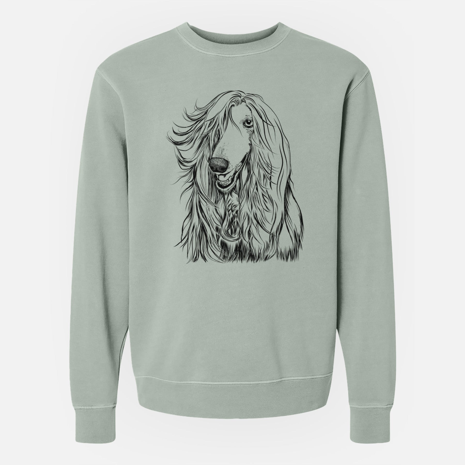 Bare Sterling the Afghan Hound - Unisex Pigment Dyed Crew Sweatshirt