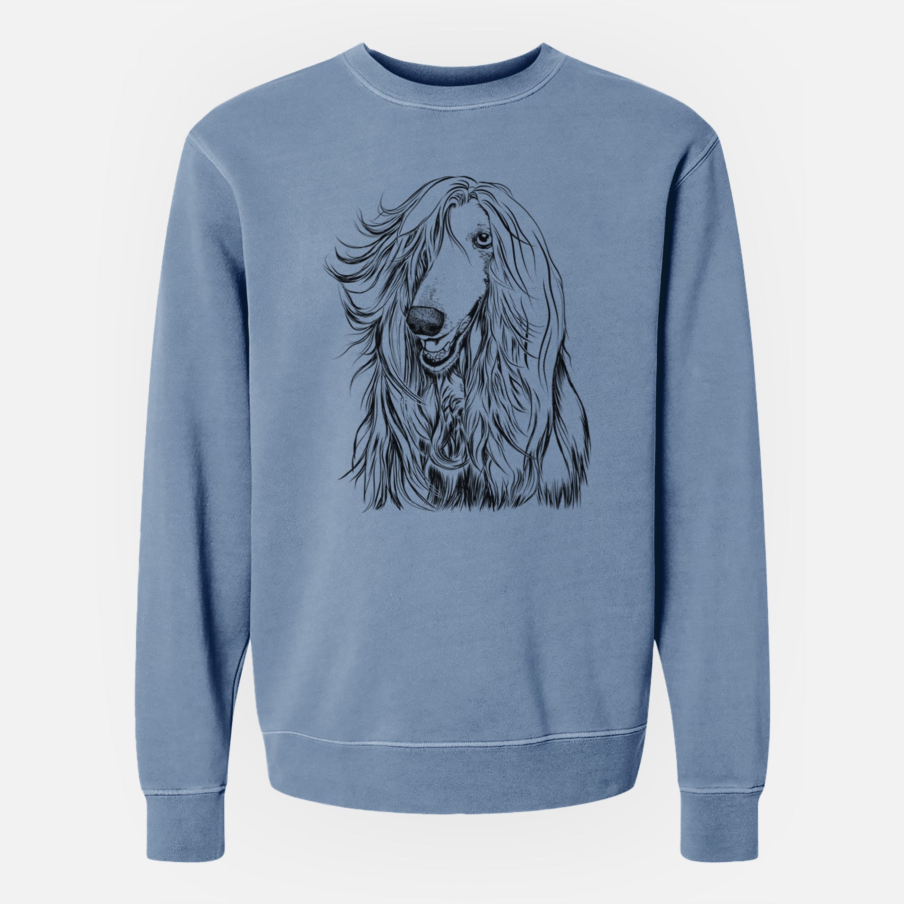Bare Sterling the Afghan Hound - Unisex Pigment Dyed Crew Sweatshirt