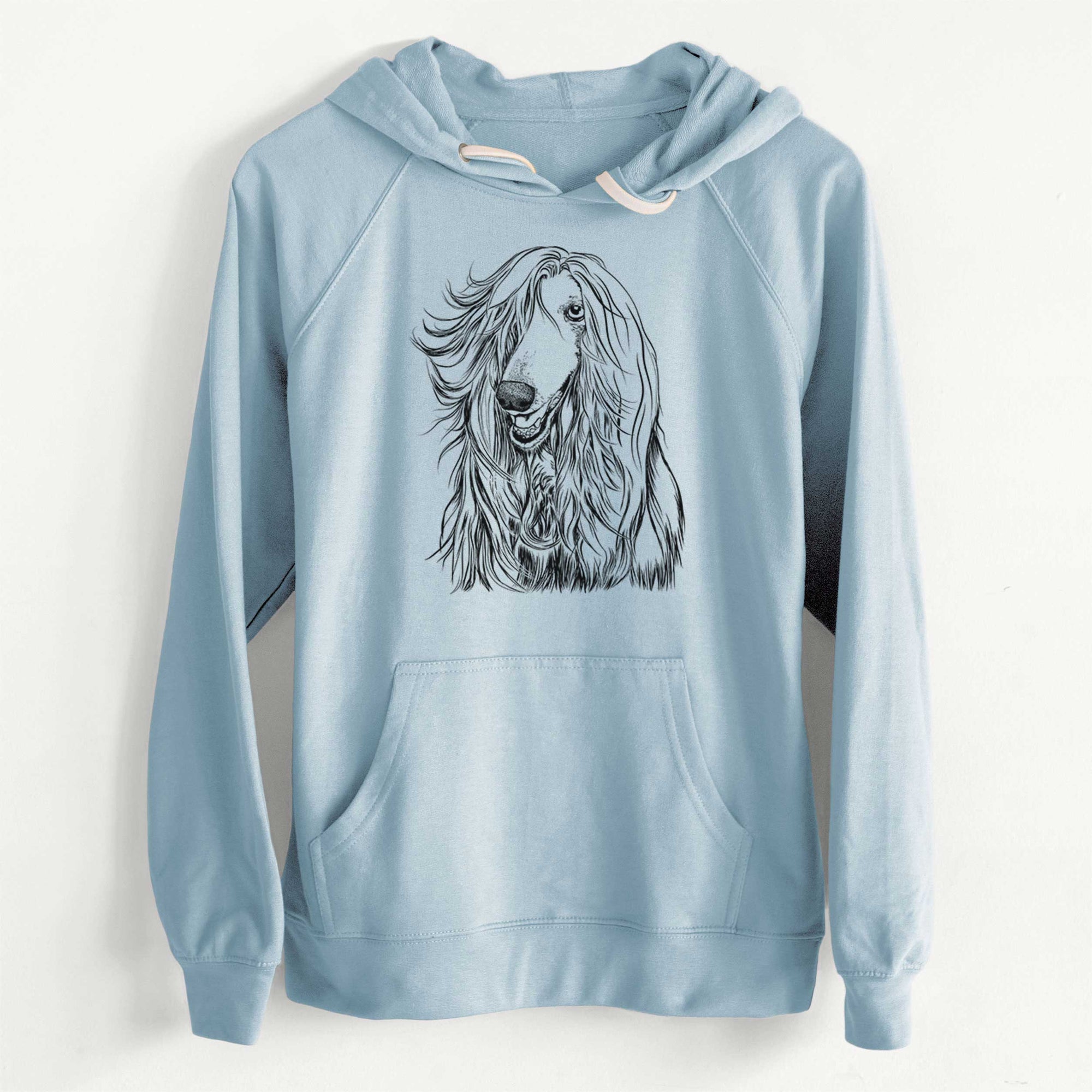 Bare Sterling the Afghan Hound - Unisex Loopback Terry Hoodie