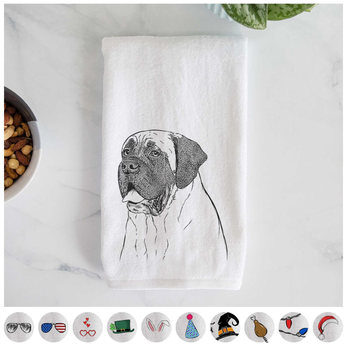 Sterling the English Mastiff Decorative Hand Towel