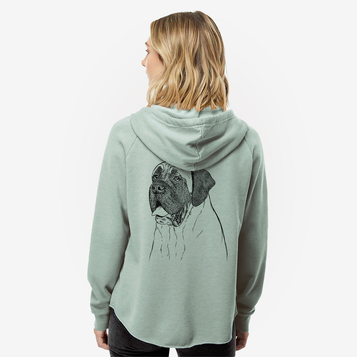 Sterling the English Mastiff - Women's Cali Wave Zip-Up Sweatshirt