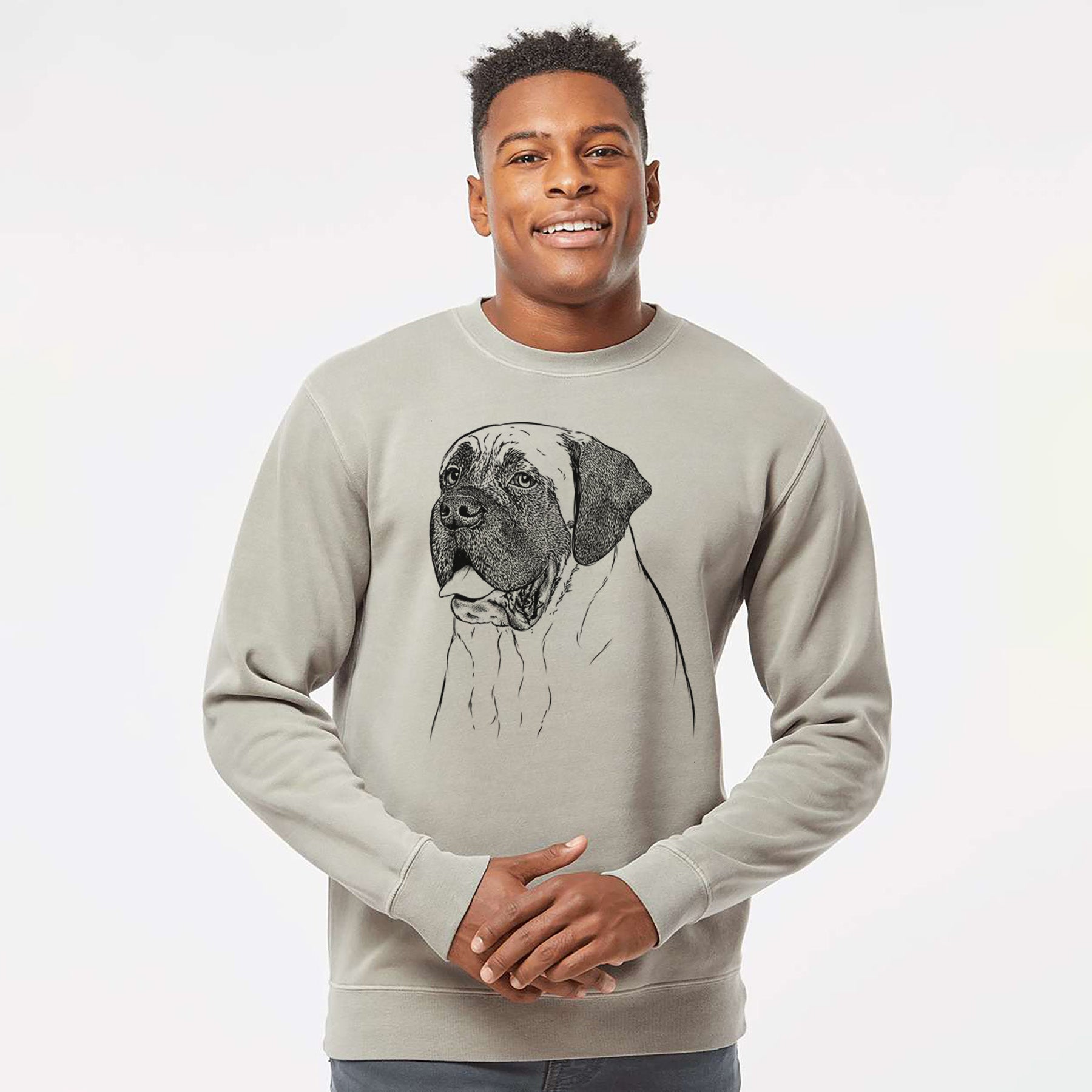 Bare Sterling the English Mastiff - Unisex Pigment Dyed Crew Sweatshirt