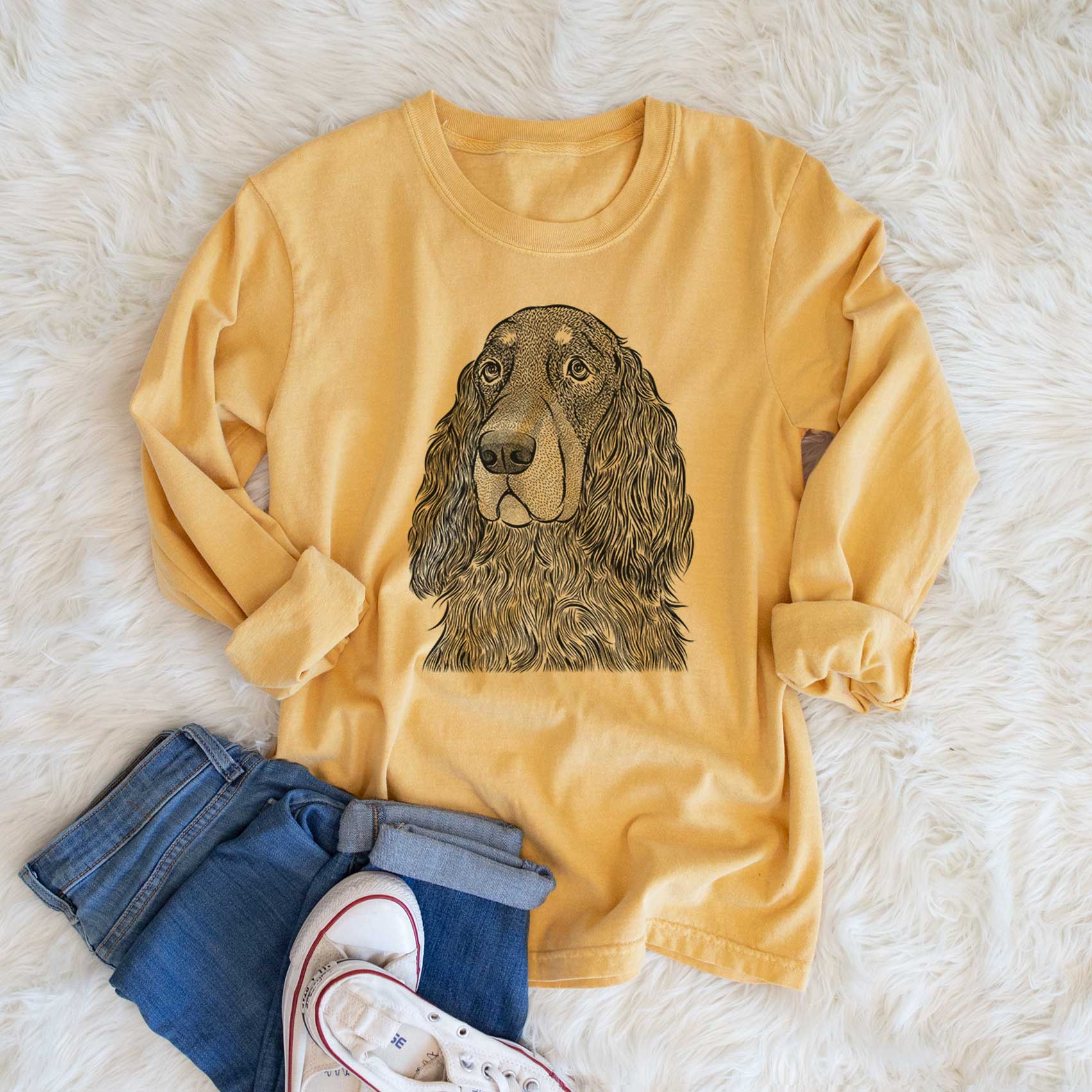 Bare Stormy the Gordon Setter - Heavyweight 100% Cotton Long Sleeve