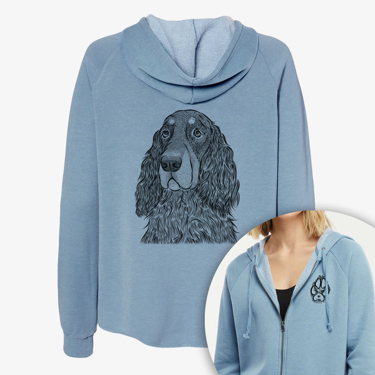 Stormy the Gordon Setter - Women&#39;s Cali Wave Zip-Up Sweatshirt