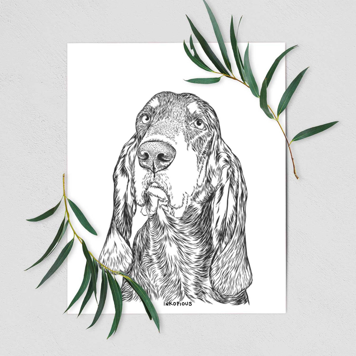 Stu the Black and Tan Coonhound Art Print