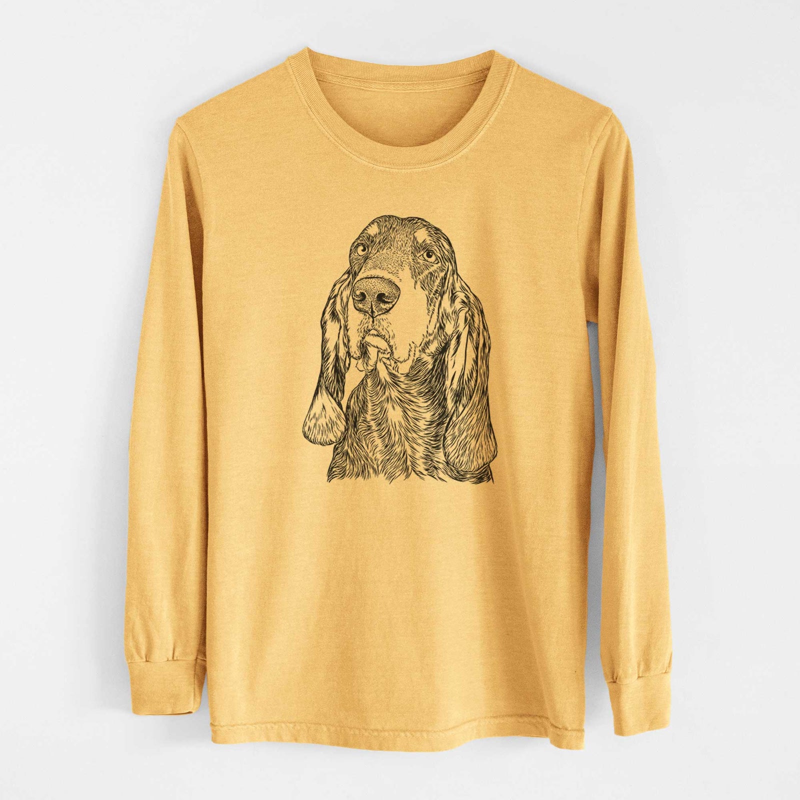 Bare Stu the Black and Tan Coonhound - Heavyweight 100% Cotton Long Sleeve