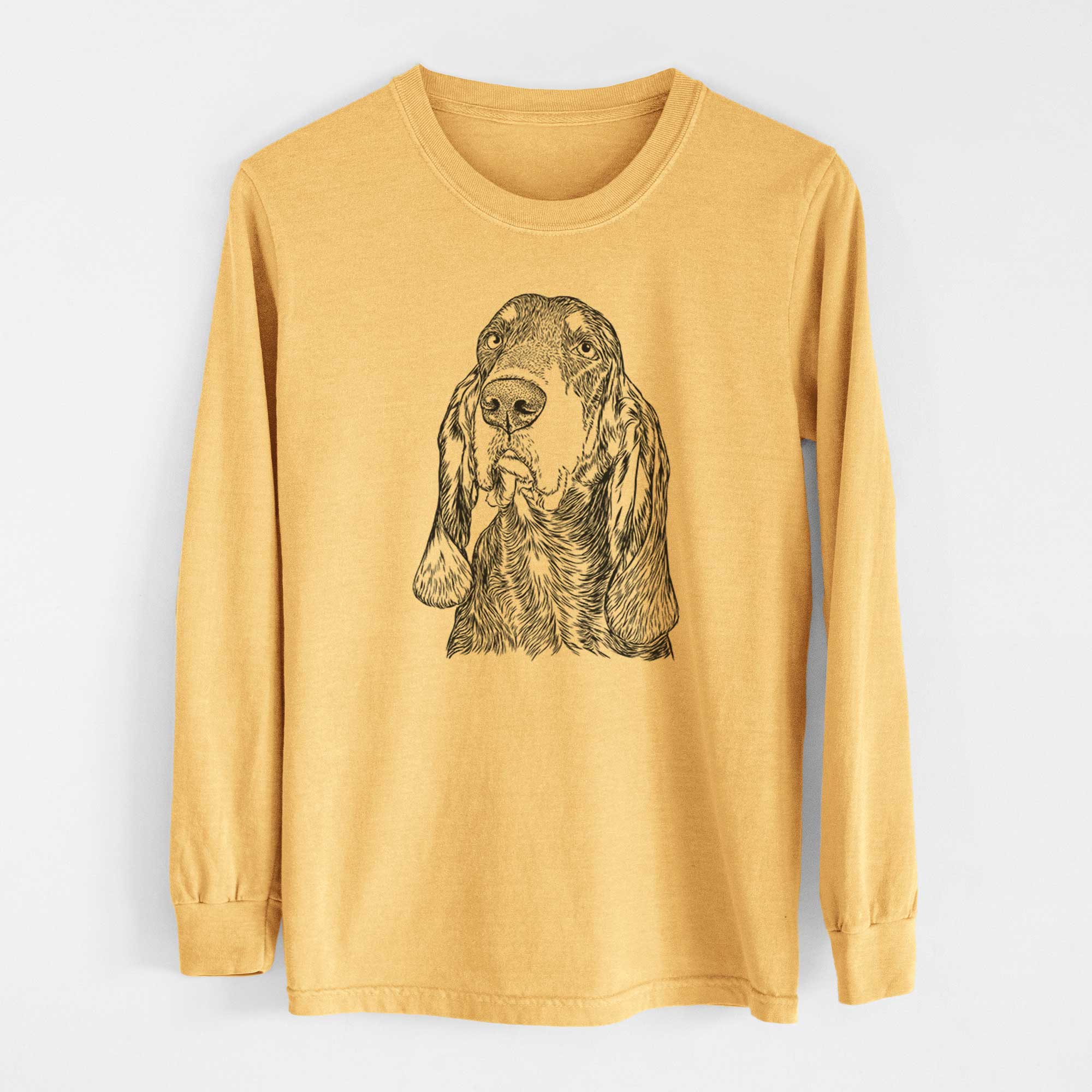 Bare Stu the Black and Tan Coonhound - Heavyweight 100% Cotton Long Sleeve