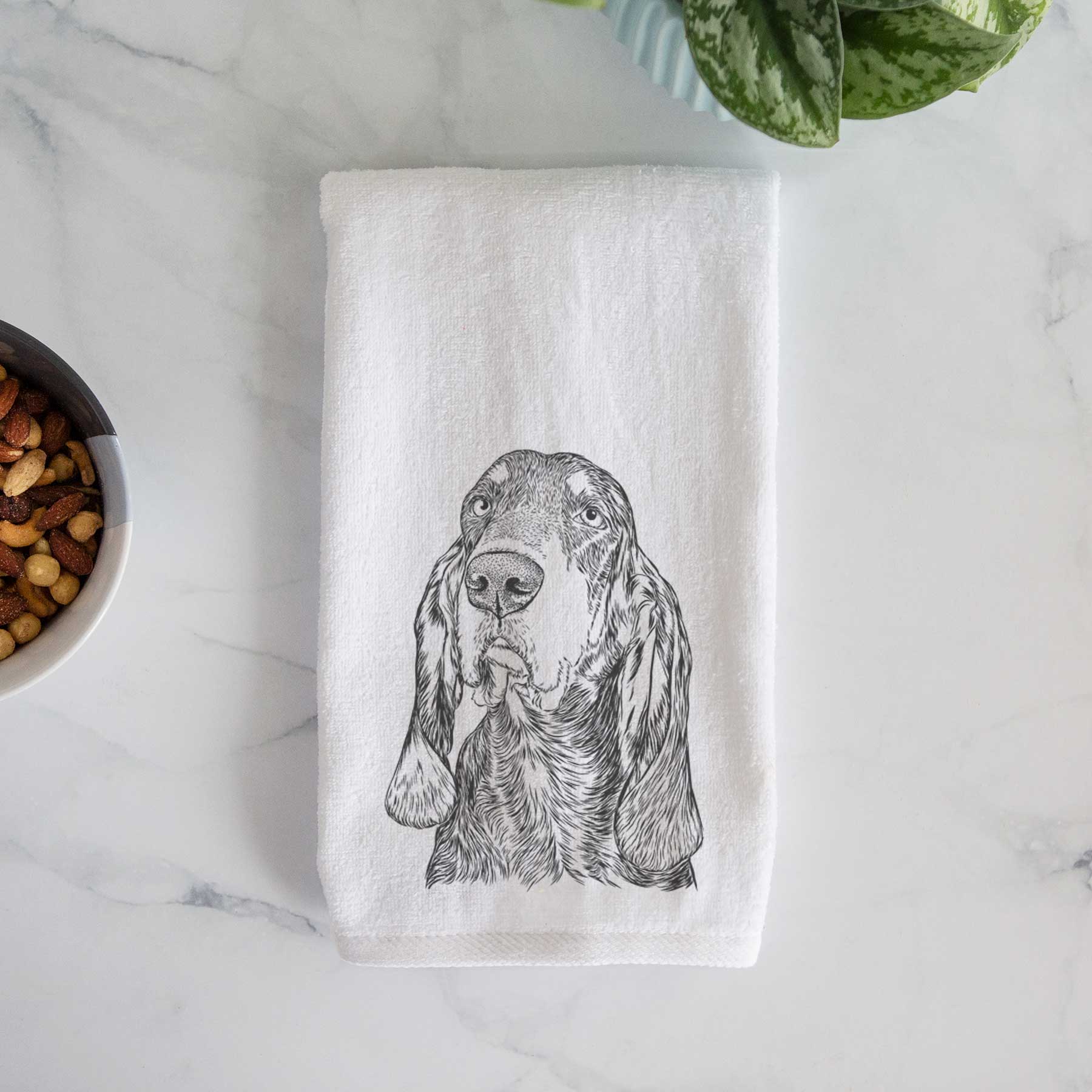 Stu the Black and Tan Coonhound Decorative Hand Towel