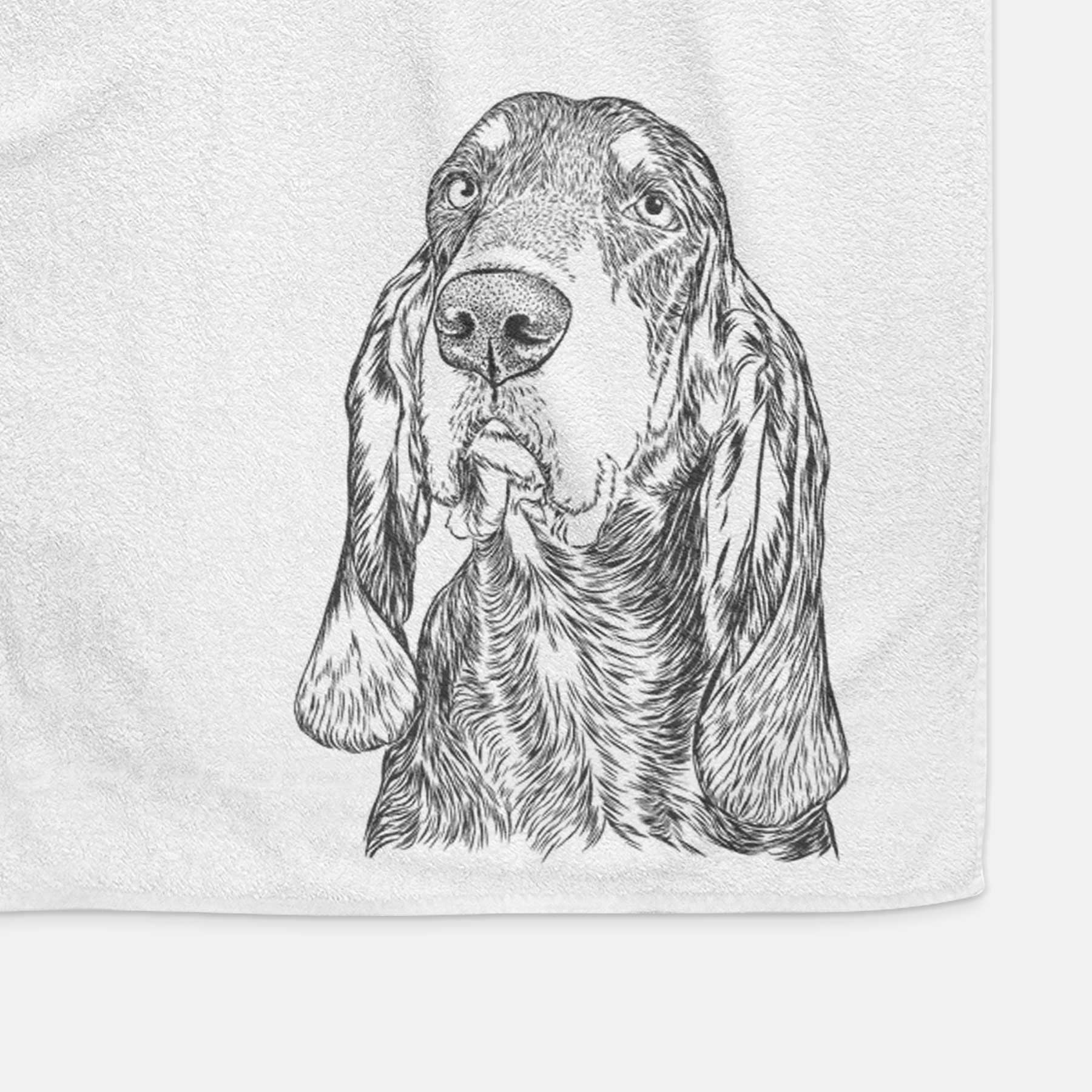 Stu the Black and Tan Coonhound Decorative Hand Towel