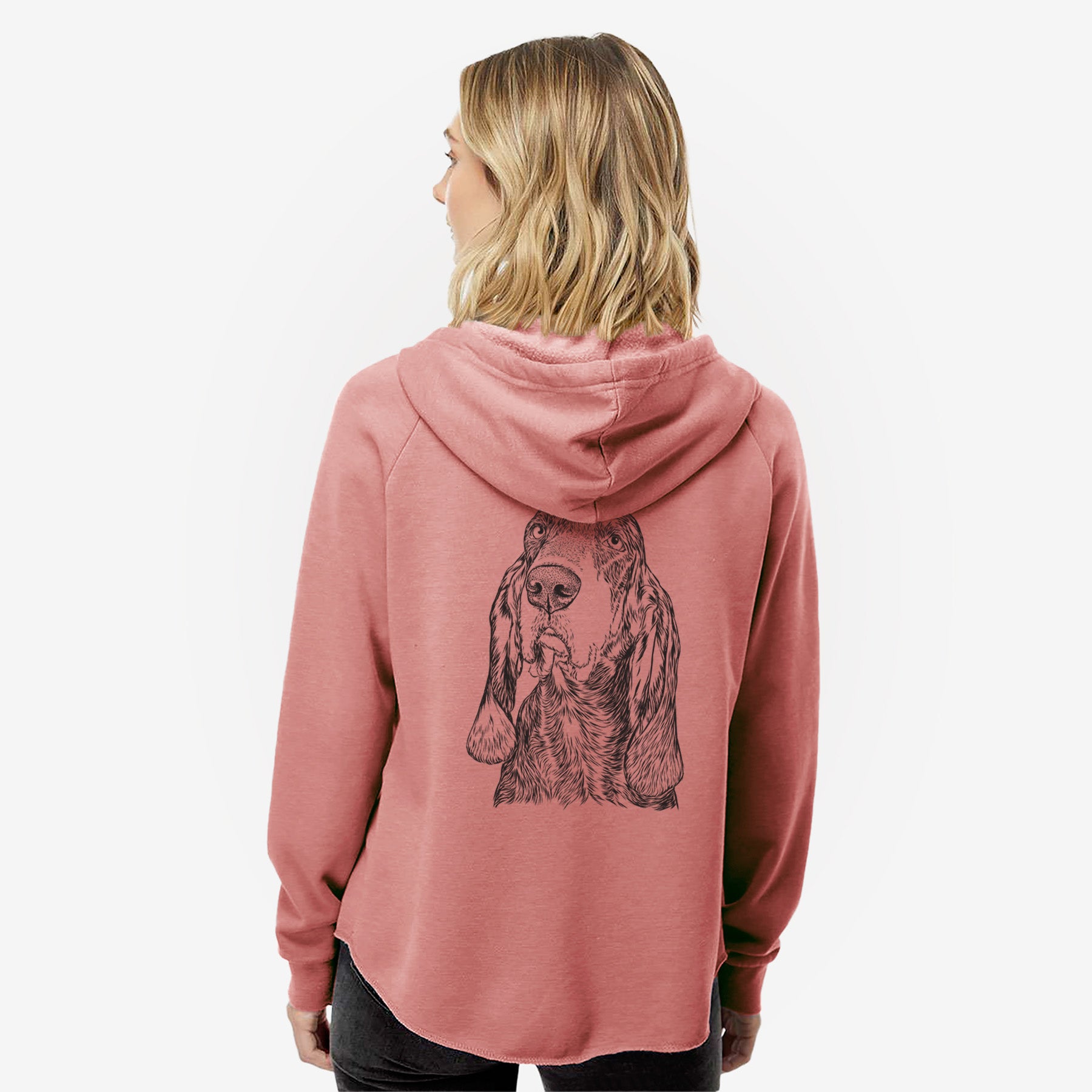 Stu the Black and Tan Coonhound - Women's Cali Wave Zip-Up Sweatshirt