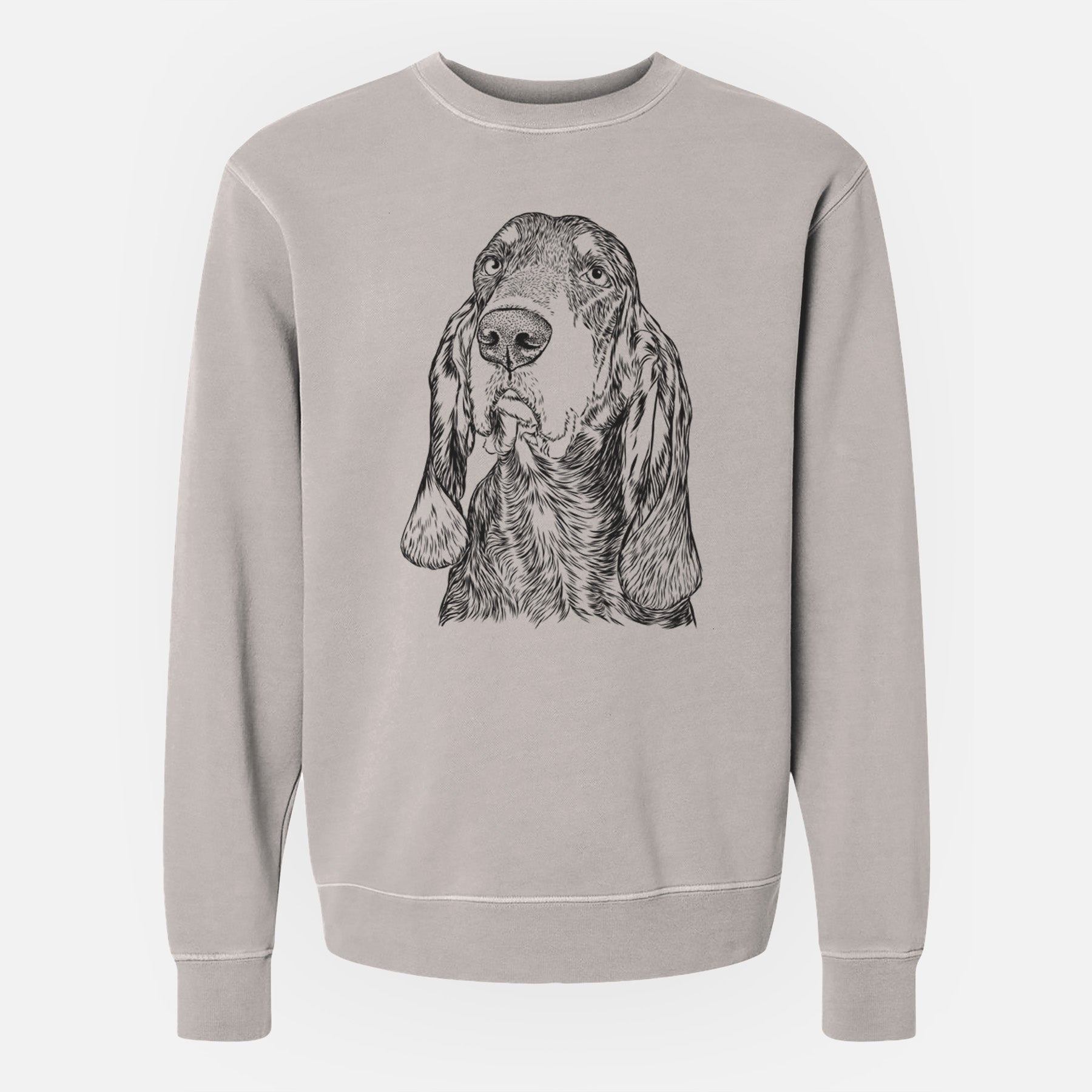 Bare Stu the Black and Tan Coonhound - Unisex Pigment Dyed Crew Sweatshirt