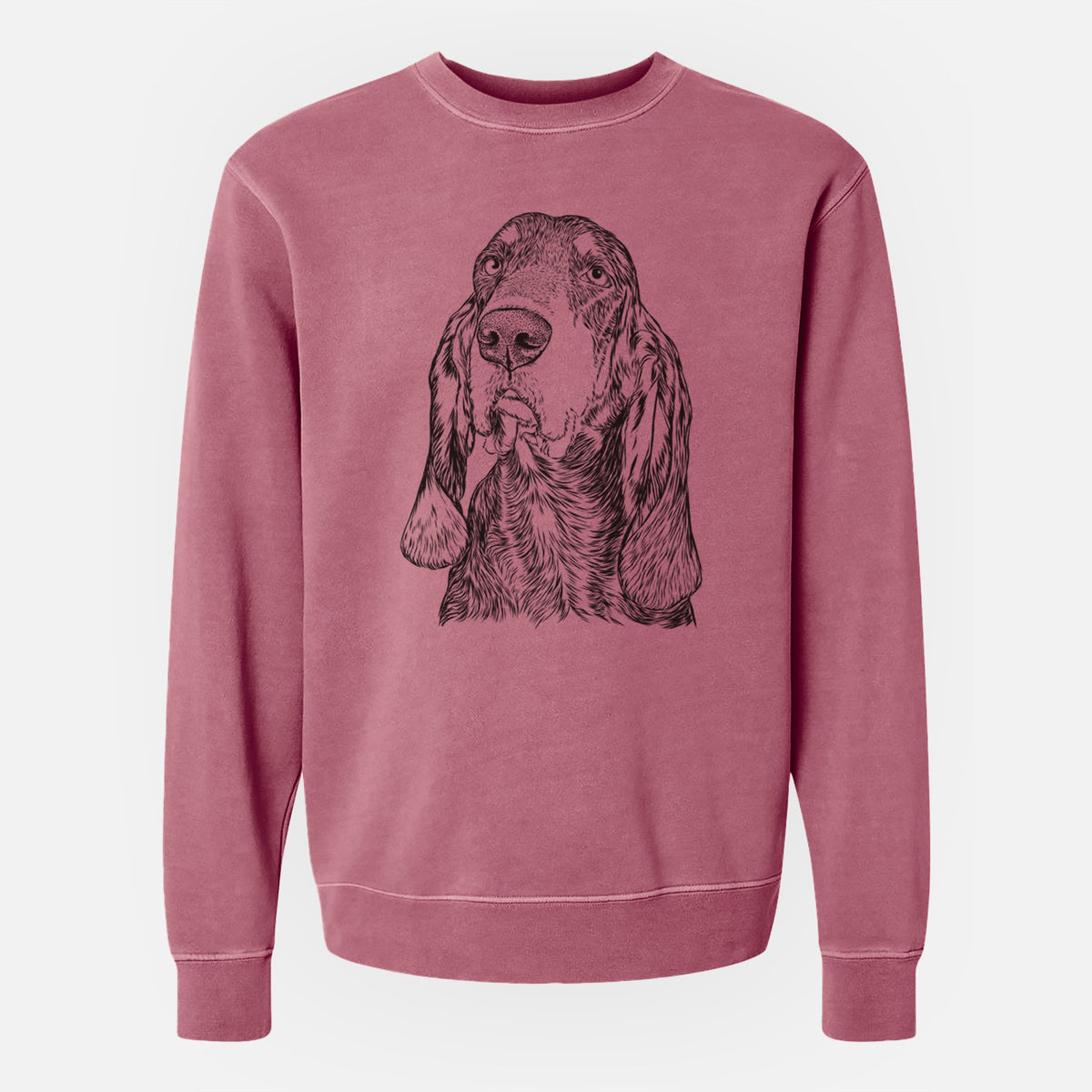 Bare Stu the Black and Tan Coonhound - Unisex Pigment Dyed Crew Sweatshirt