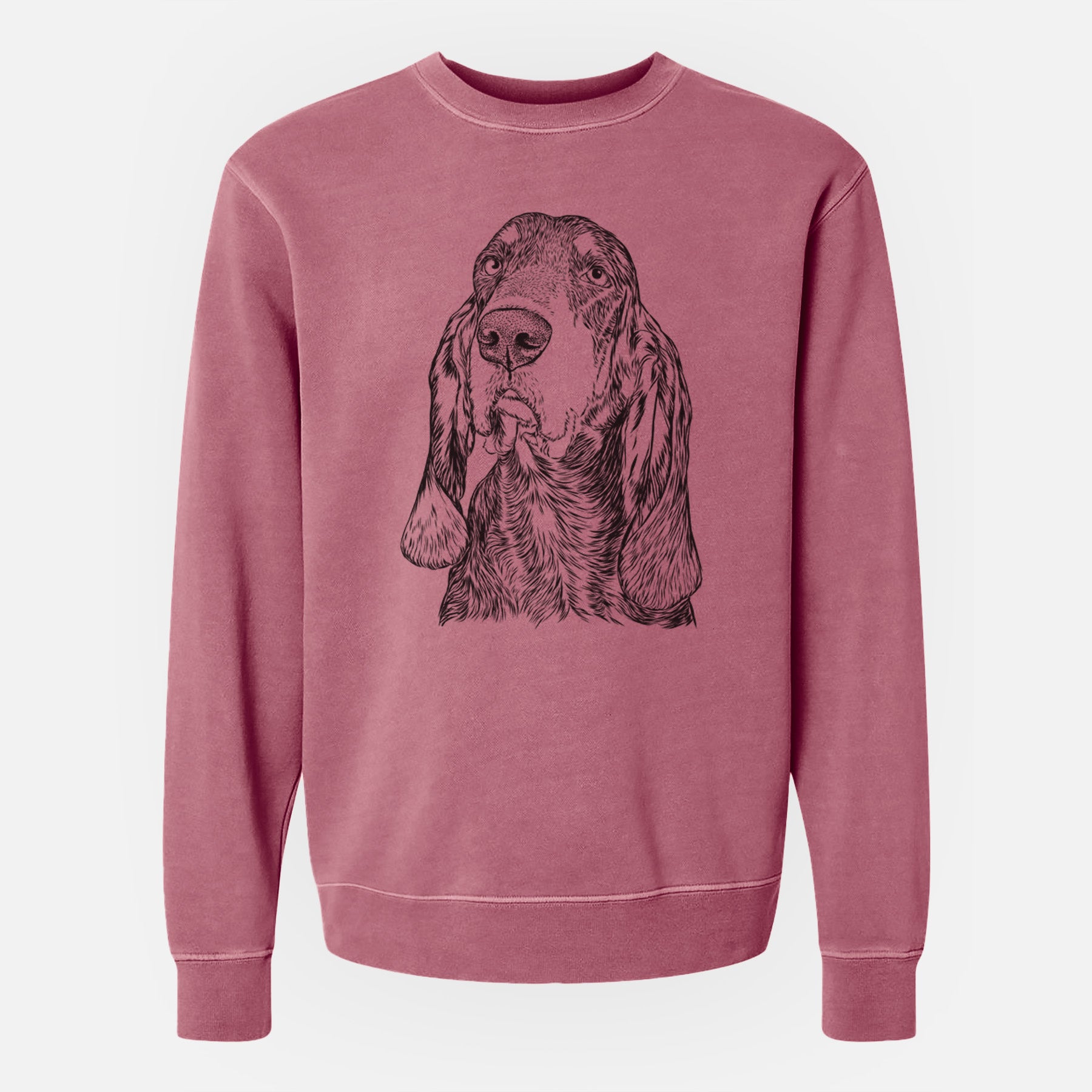 Bare Stu the Black and Tan Coonhound - Unisex Pigment Dyed Crew Sweatshirt