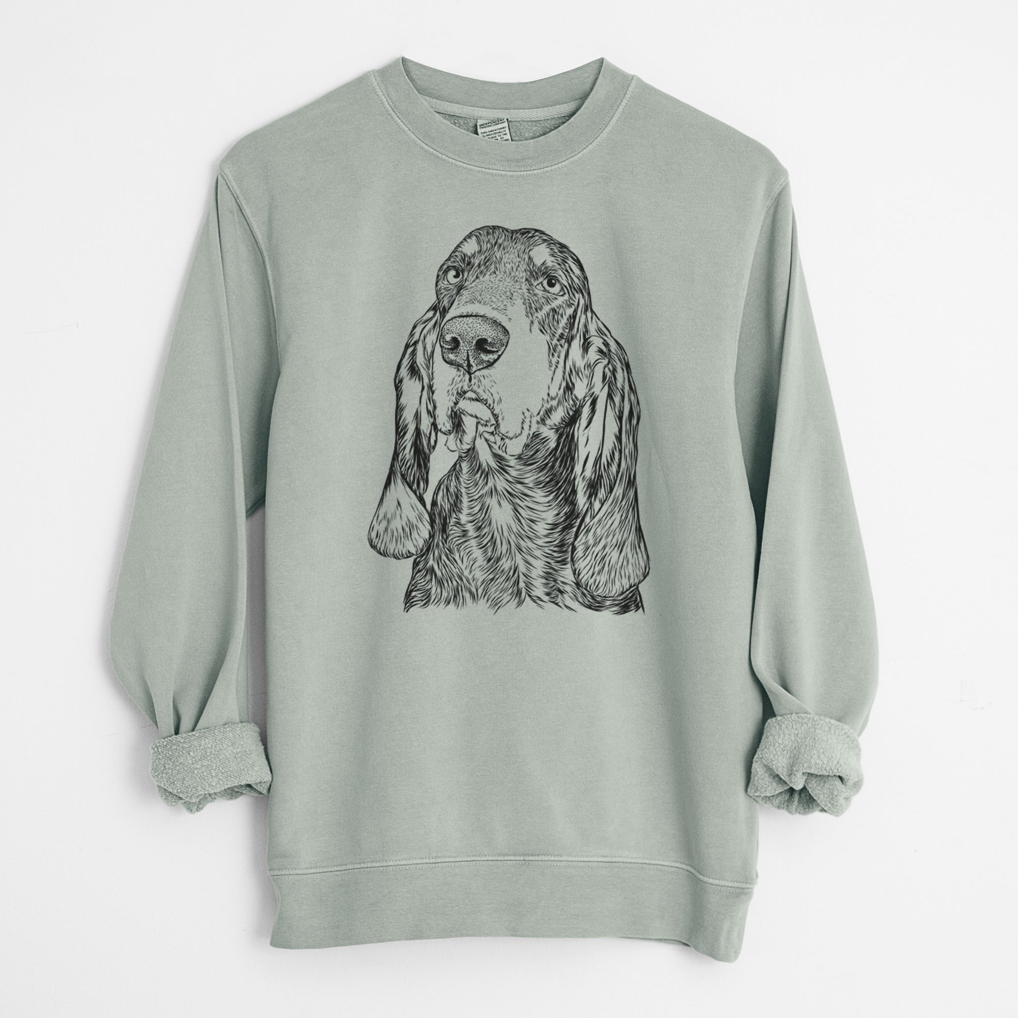 Bare Stu the Black and Tan Coonhound - Unisex Pigment Dyed Crew Sweatshirt