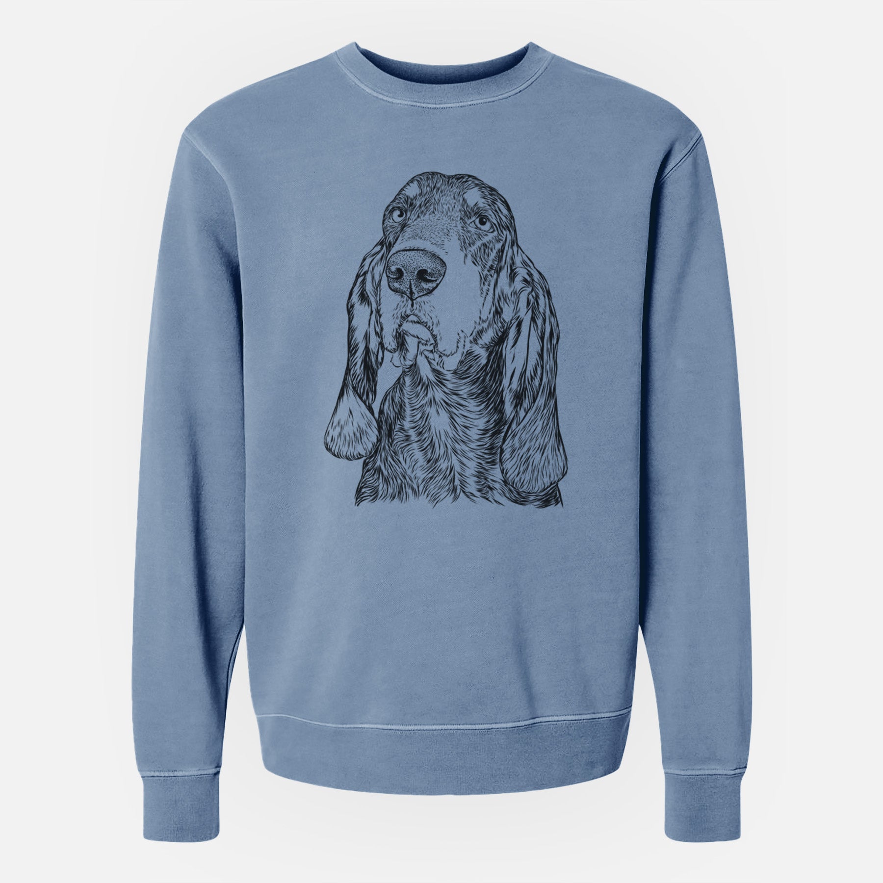 Bare Stu the Black and Tan Coonhound - Unisex Pigment Dyed Crew Sweatshirt