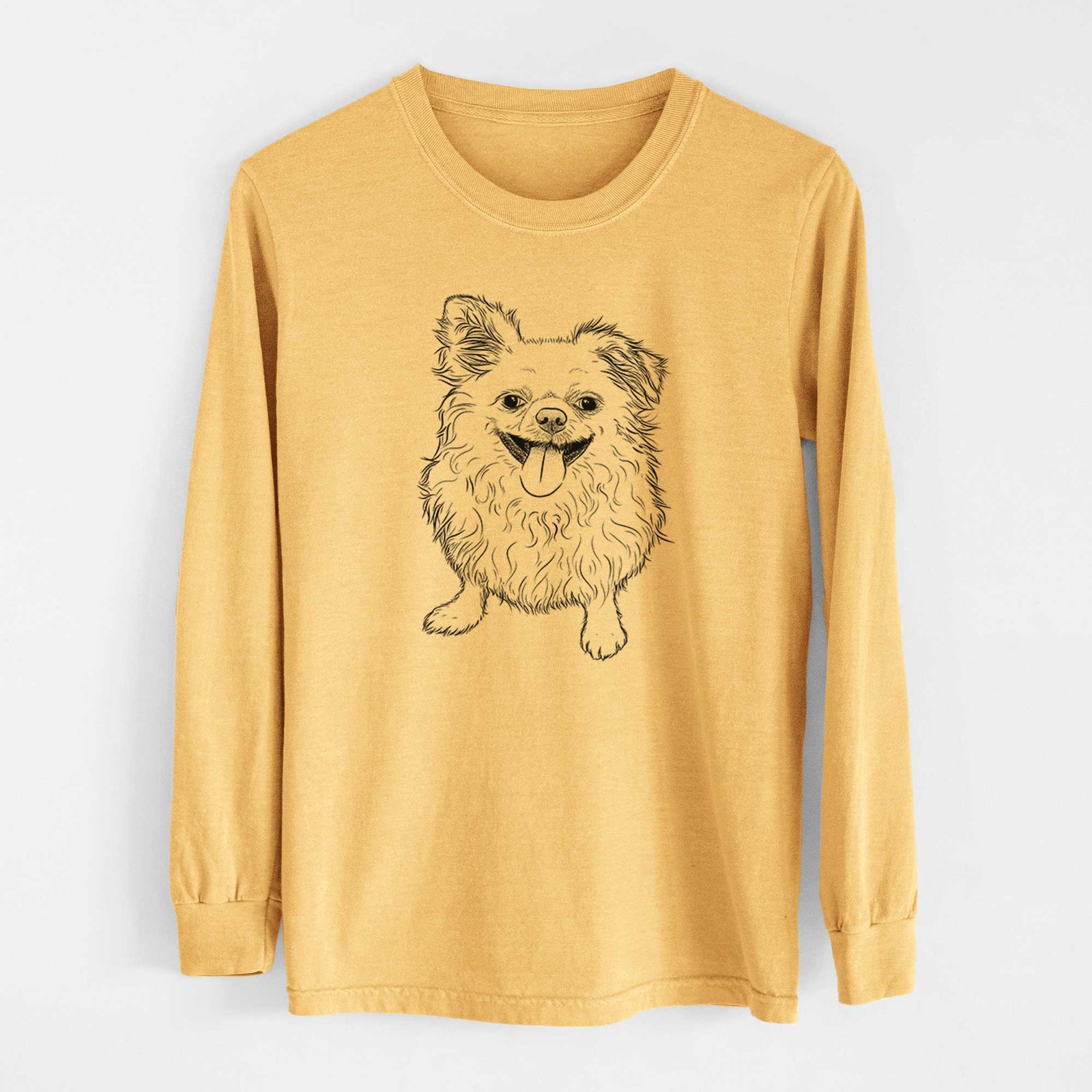 Bare Stuart the Longhaired Chihuahua - Heavyweight 100% Cotton Long Sleeve