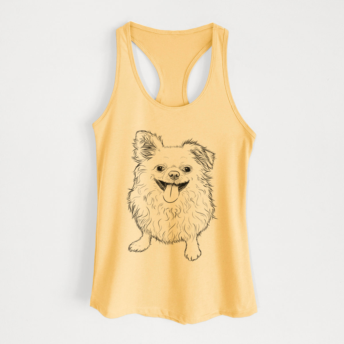 Stuart the Longhaired Chihuahua - Women's Racerback Tanktop