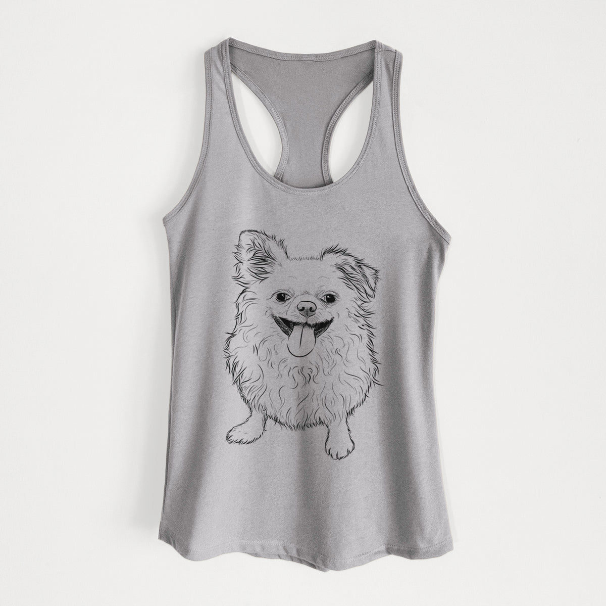 Stuart the Longhaired Chihuahua - Women&#39;s Racerback Tanktop