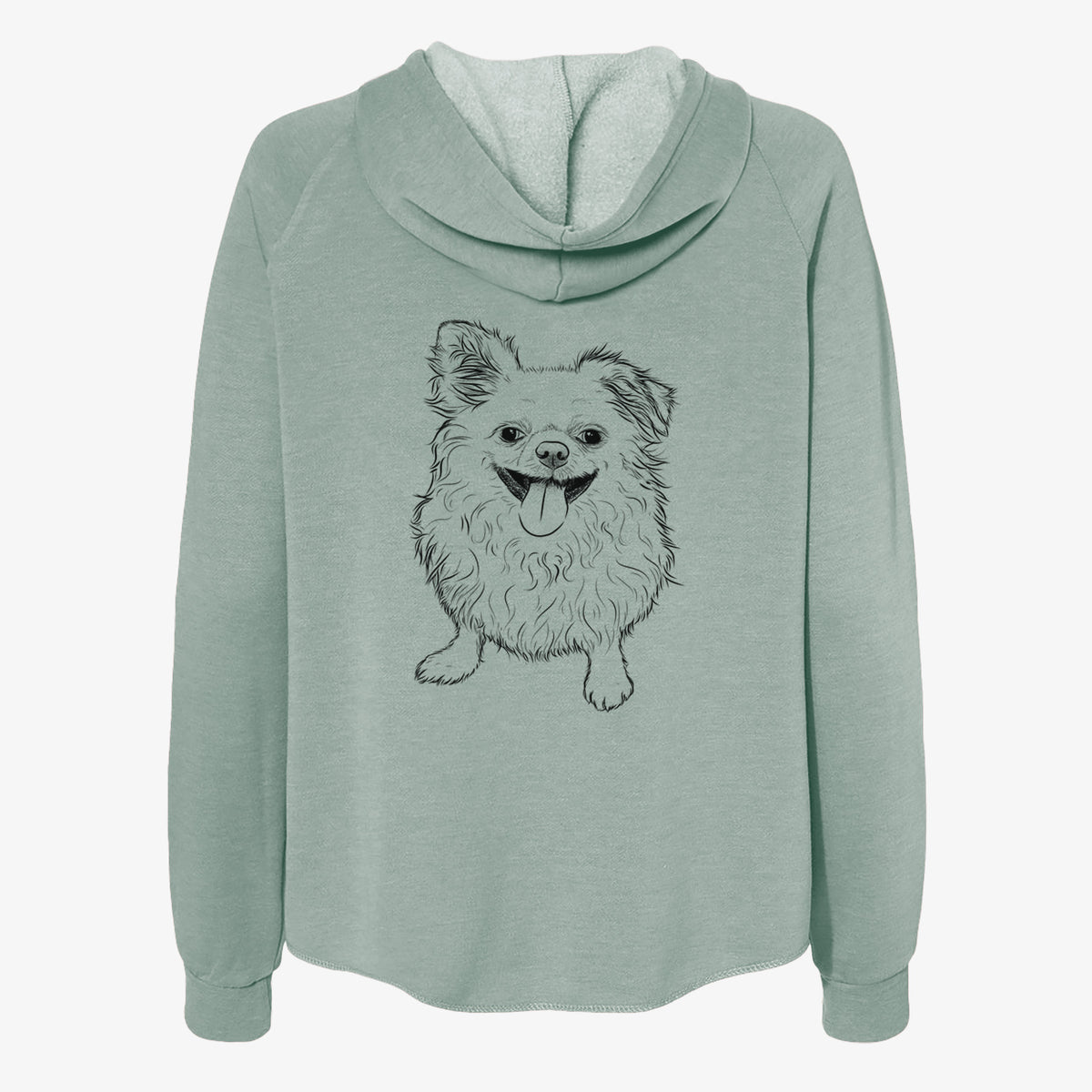 Stuart the Longhaired Chihuahua - Women's Cali Wave Zip-Up Sweatshirt